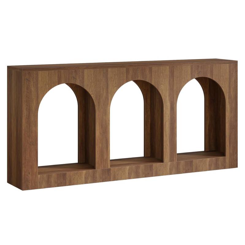 Tribesigns Tavolo Consolle 160 cm, Tavoli da Ingresso con 3 Ripiani Ad Archi