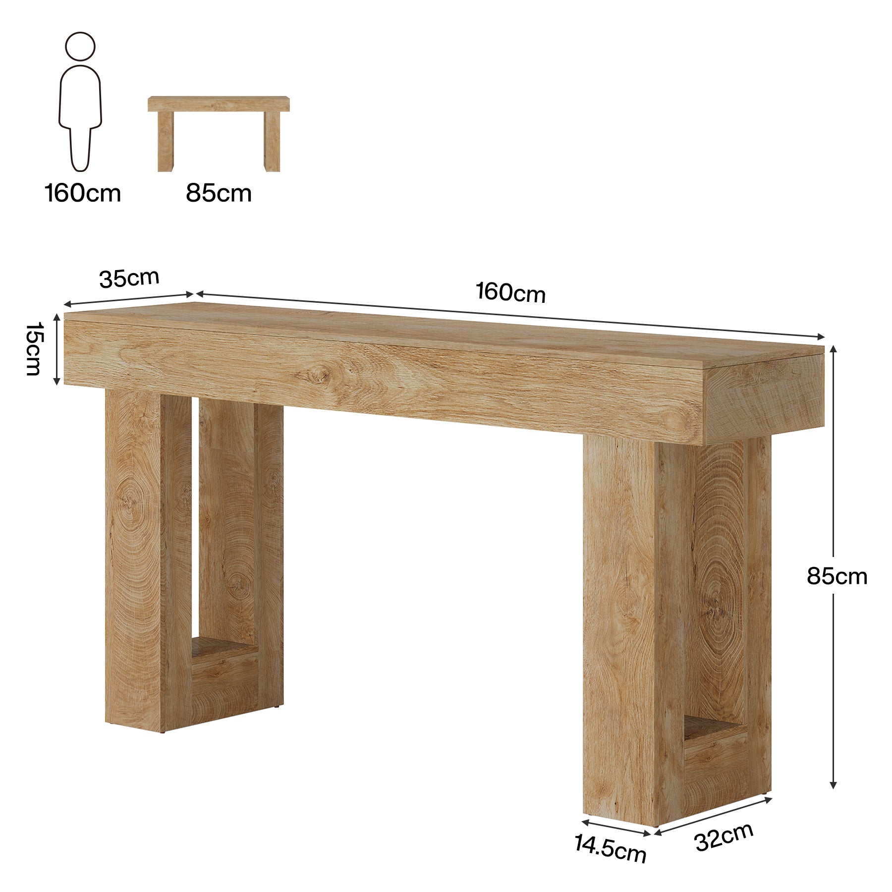 Tribesigns Tavolo consolle, 160 cm tavolo da ingresso stretto