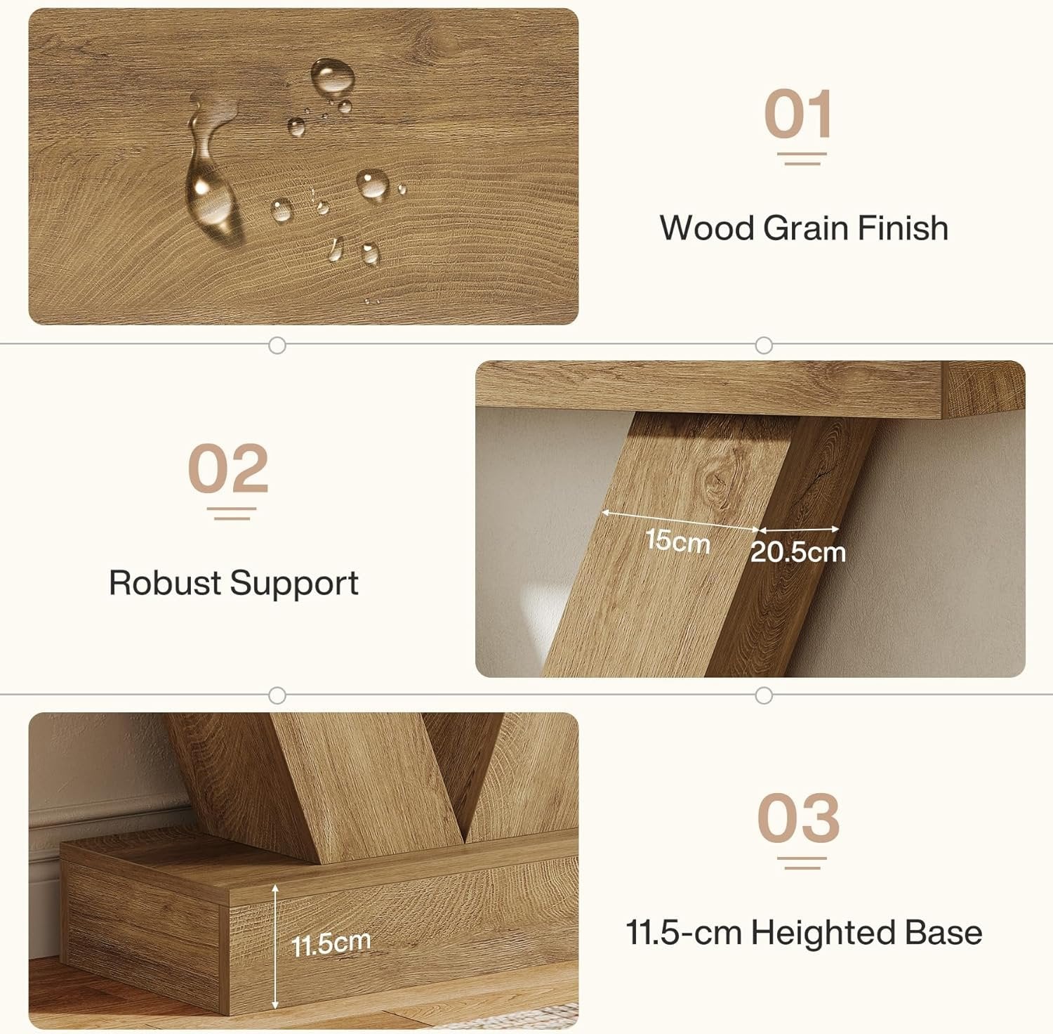 Tribesigns Tavolo consolle da 105 cm, tavolo da ingresso con gambe a V