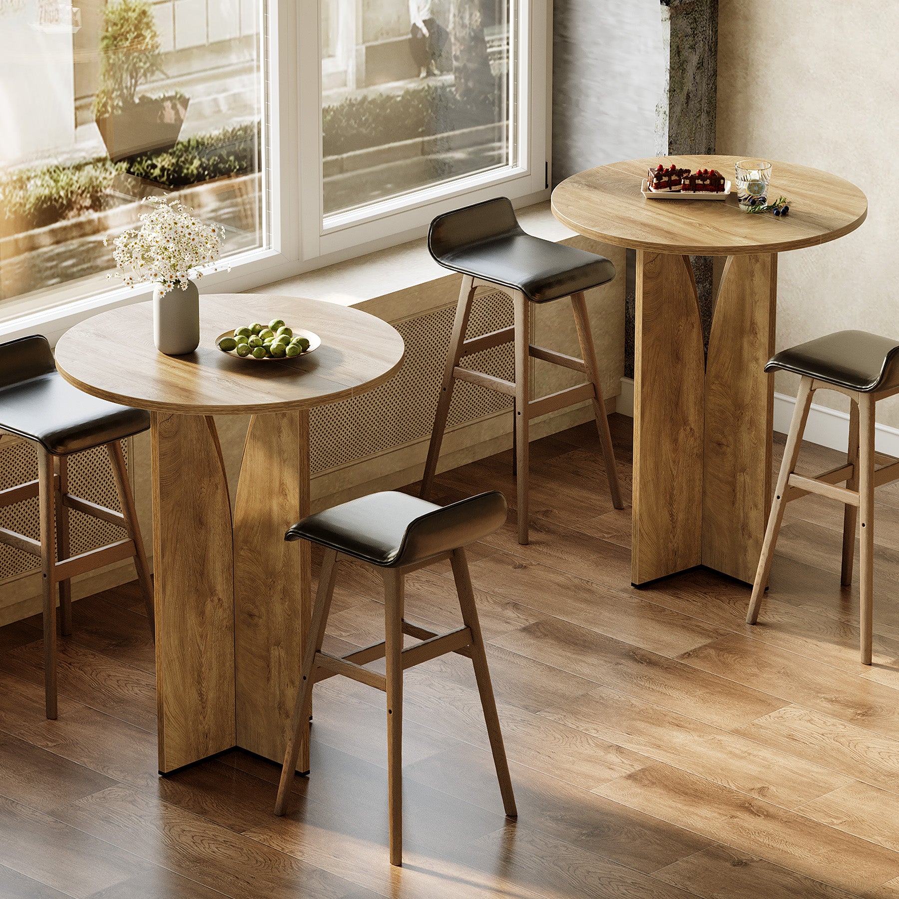 Tribesigns Tavolo da bar da 80 cm, tavolo da pub rotondo per bistrò