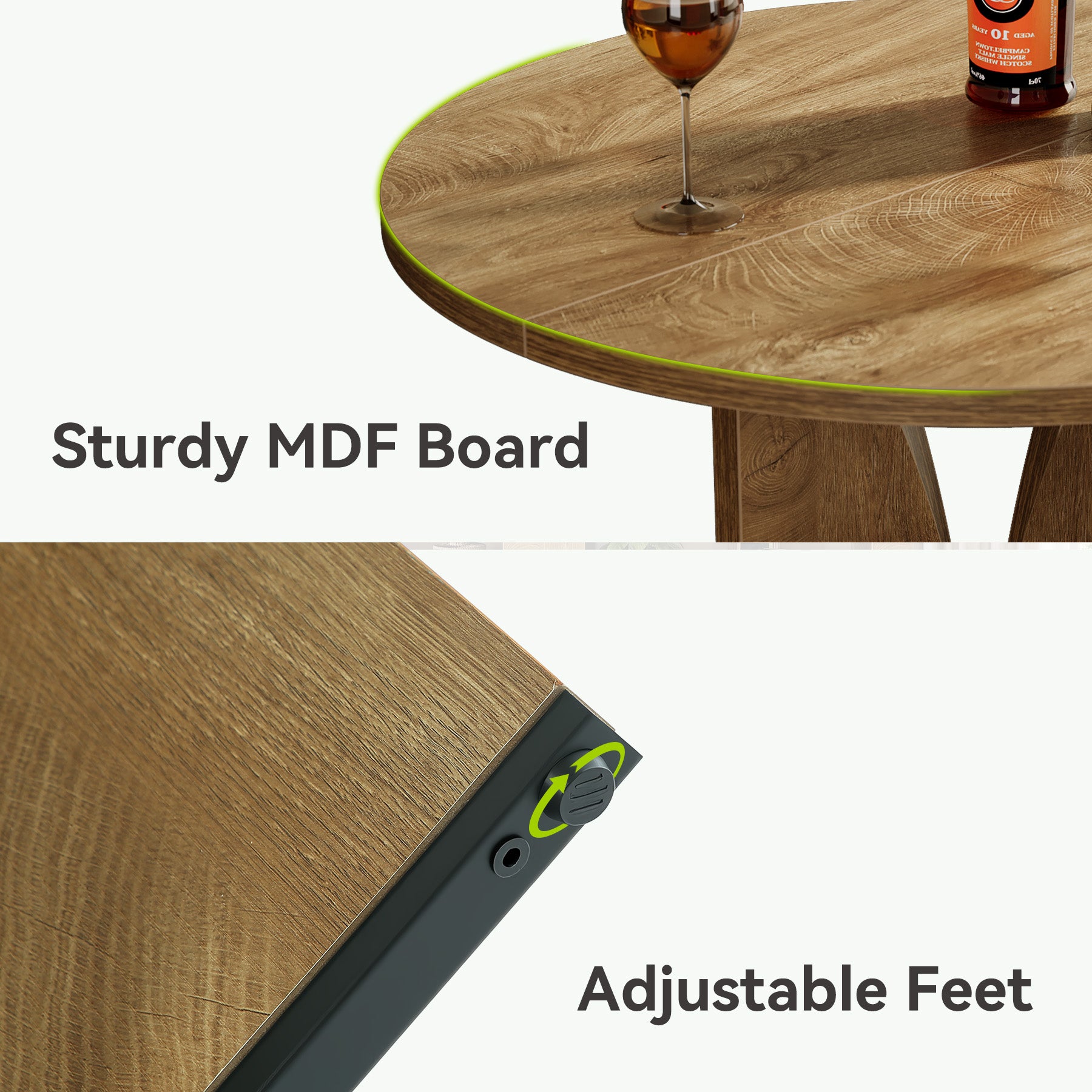 Tribesigns Tavolo da bar da 80 cm, tavolo da pub rotondo per bistrò