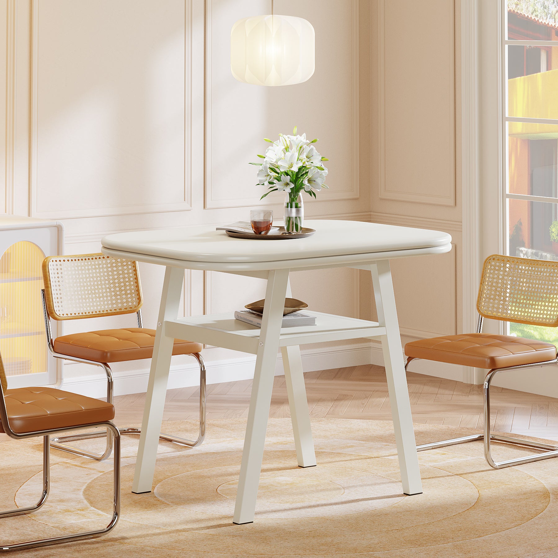 Tribesigns Tavolo da pranzo, 80 cm tavolo da cucina moderno per 2-4 persone