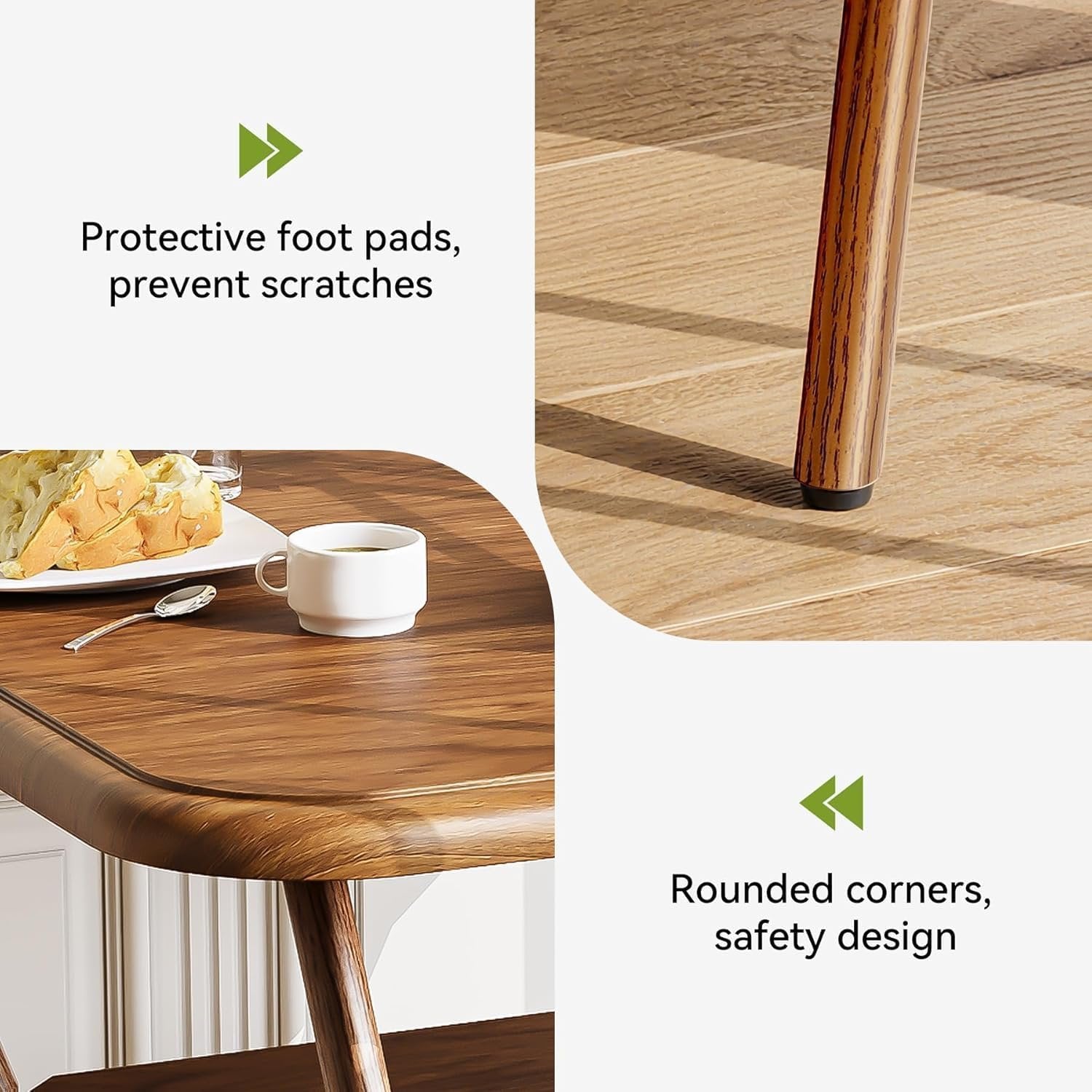 Tribesigns Tavolo da pranzo da 80 cm, tavolo da cucina quadrato a 2 piani per 2-4 persone