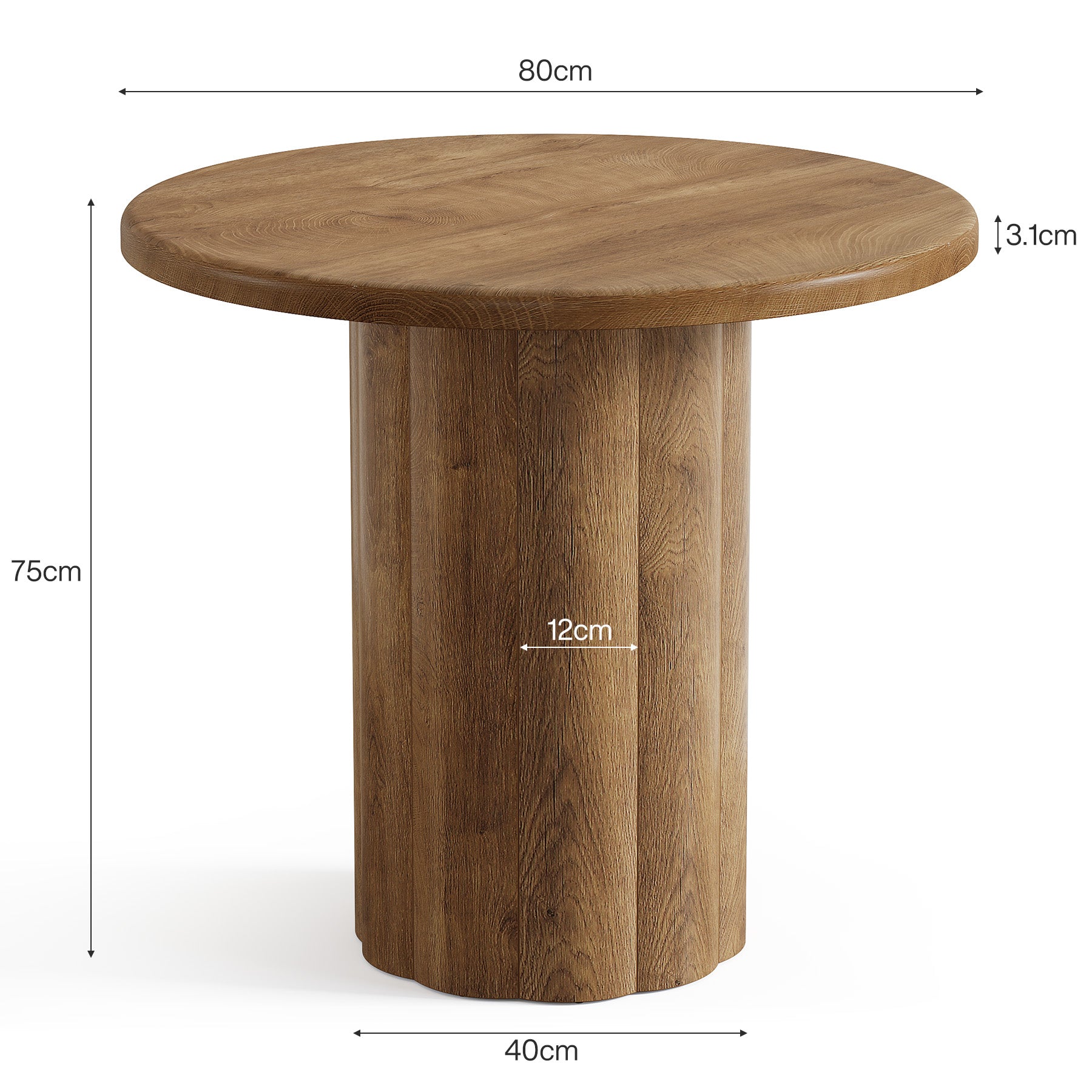 Tribesigns Tavolo da pranzo rotondo, tavolo da cucina da 80 cm per 2-4 persone