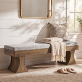Panca Country con Cuscino, 161 cm, per Ingresso e Cucina 3