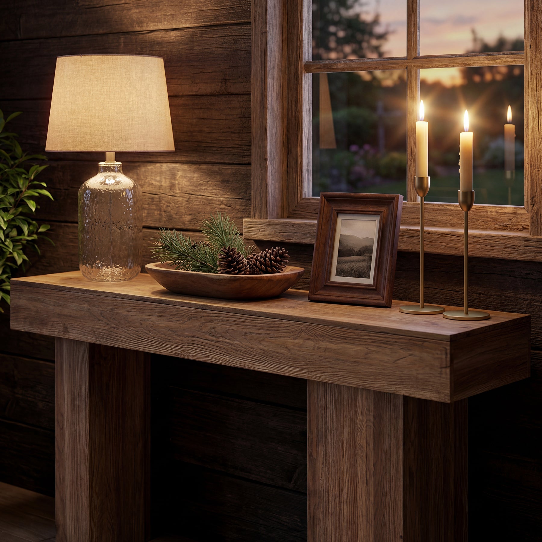 Tribeisgns Tavolo consolle da 160 cm, tavolino da divano in stile country in legno massello