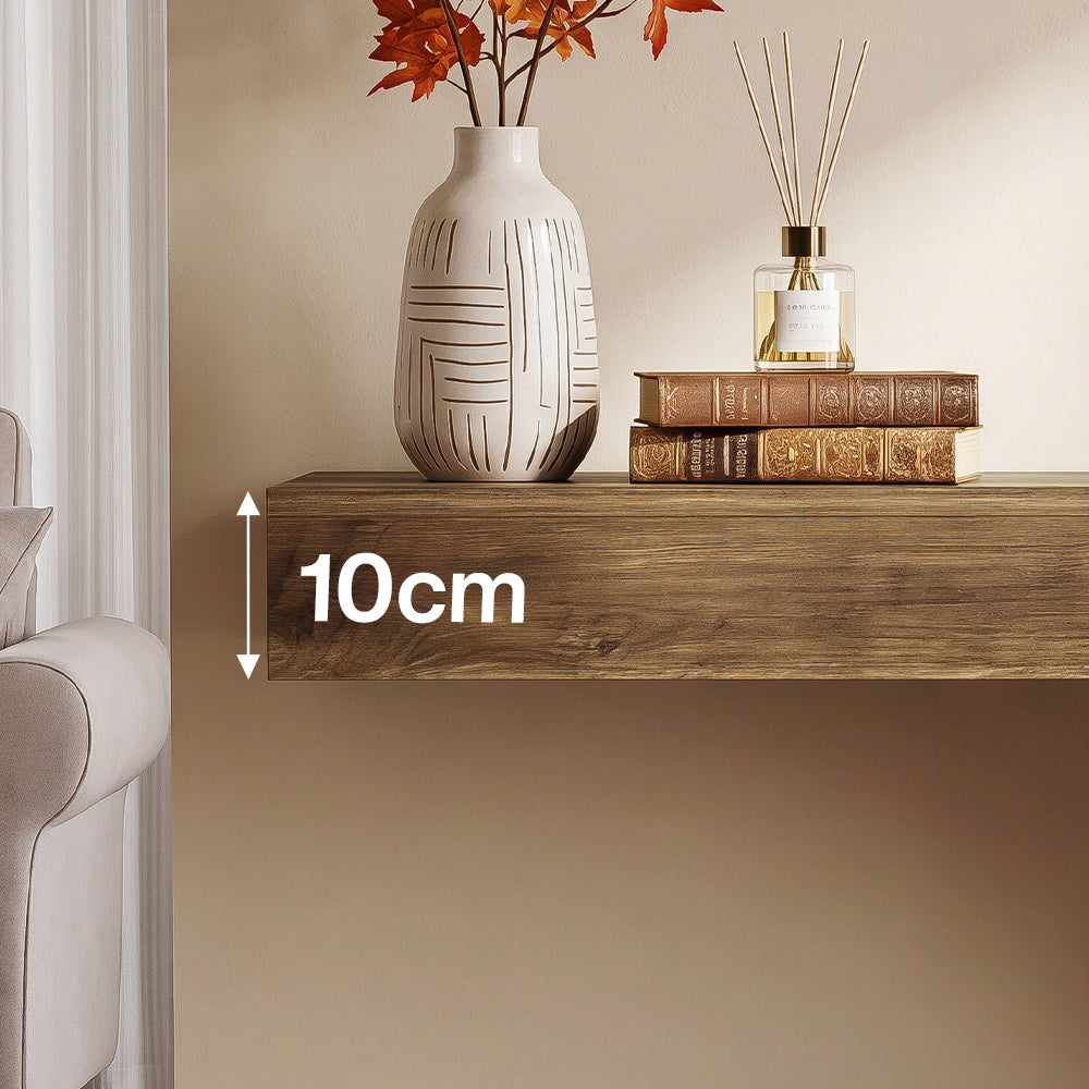 Tribesigns Consolle da 100 cm, tavolo da ingresso a forma di C con 2 ripiani, stile country moderno