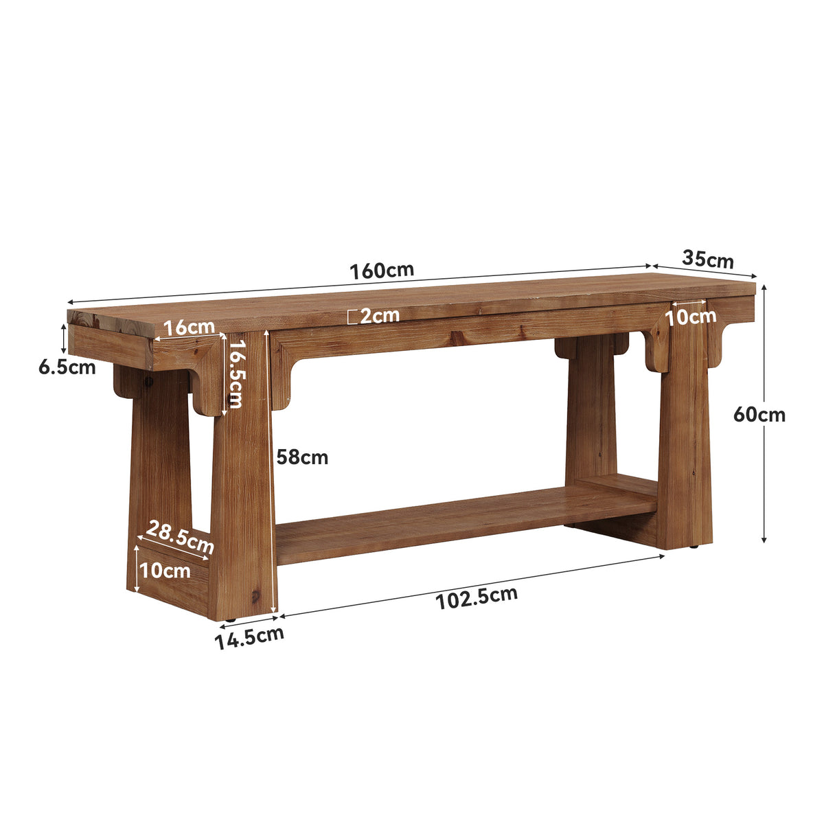 Mobile TV Country in Legno Massello con Gambe Curve ad A, 160 cm, per Soggiorno