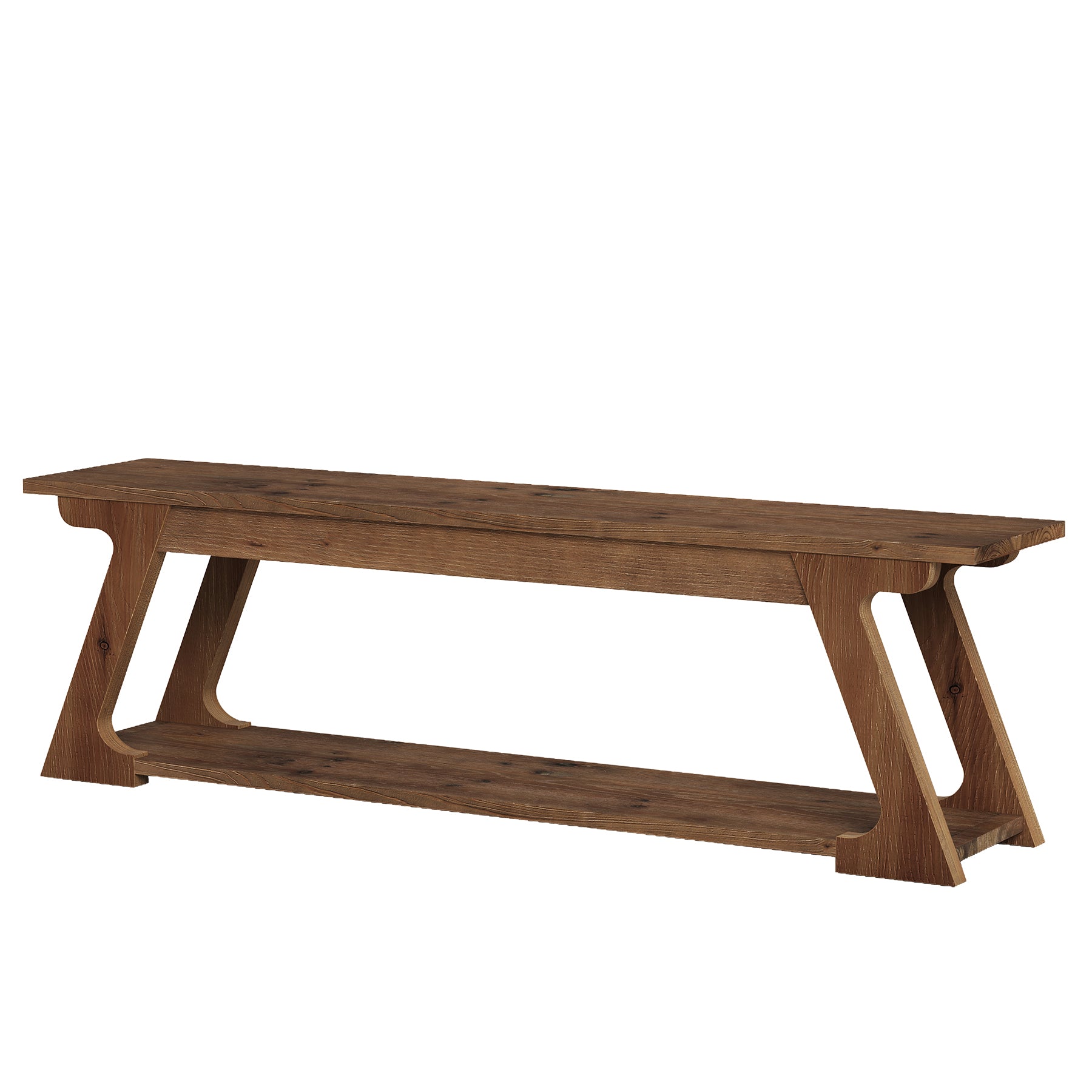 Panca da Ingresso Country in Legno Massello con Vano Contenitore, 150 cm, per Ingresso