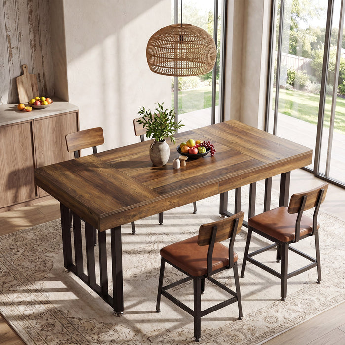 Tribesigns Tavolo da pranzo rettangolare da 140 cm per 4 persone, ideale per la cucina