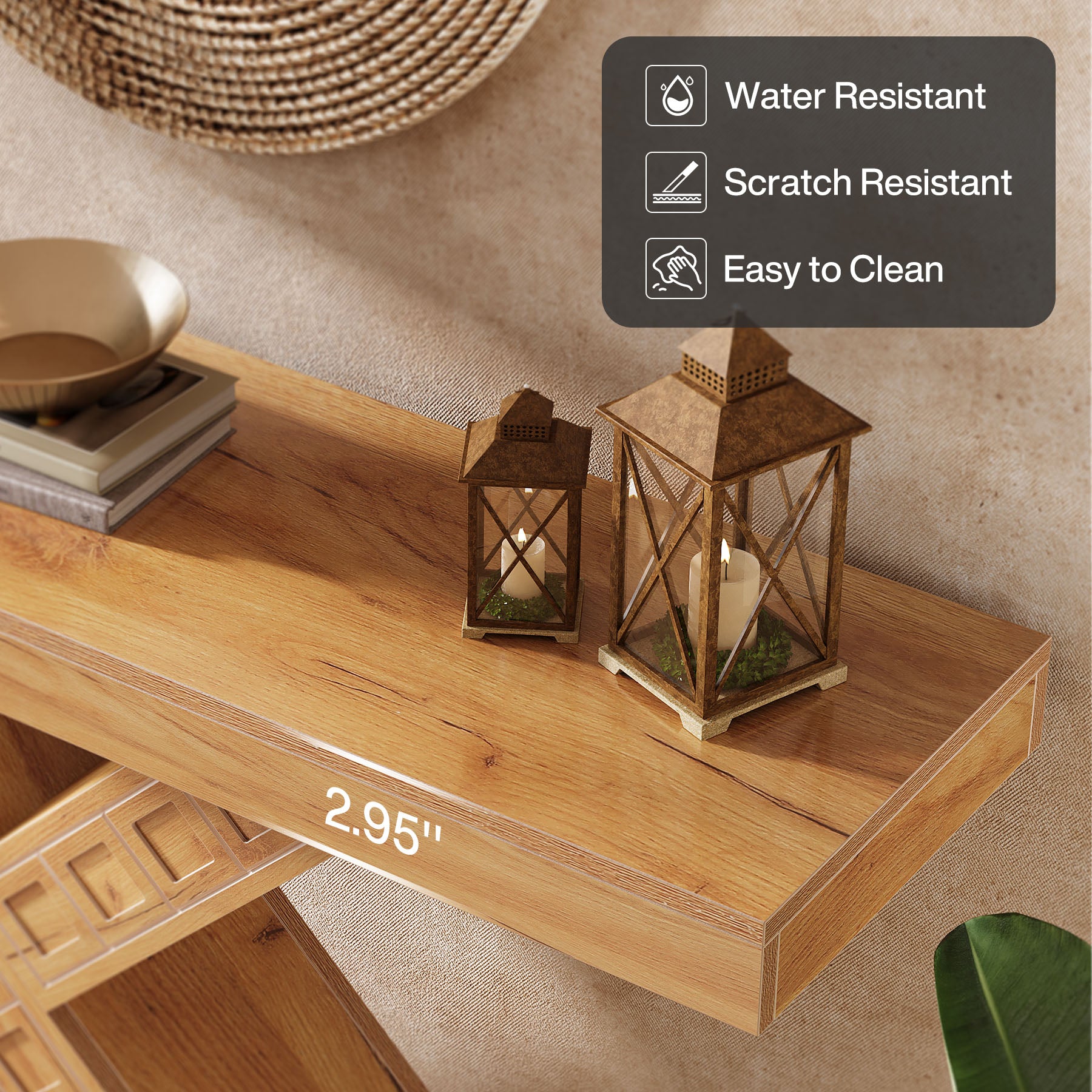Tribesigns Tavolo consolle da 140 cm, tavolo da ingresso stretto in stile fattoria con base a X