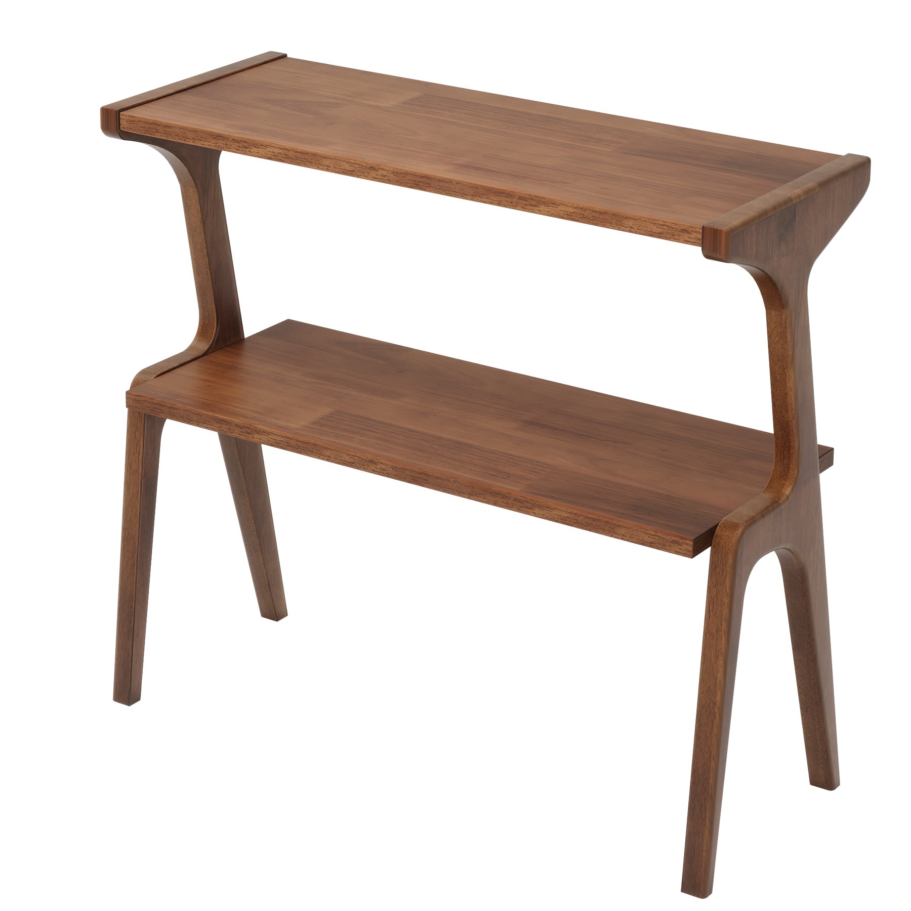 Tribesigns Tavolino stretto, tavolino sottile a 2 ripiani con ripiano portaoggetti