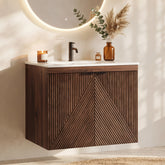 Tribesigns Mobile Bagno Sospeso con Lavabo in Ceramica, 60 cm 3