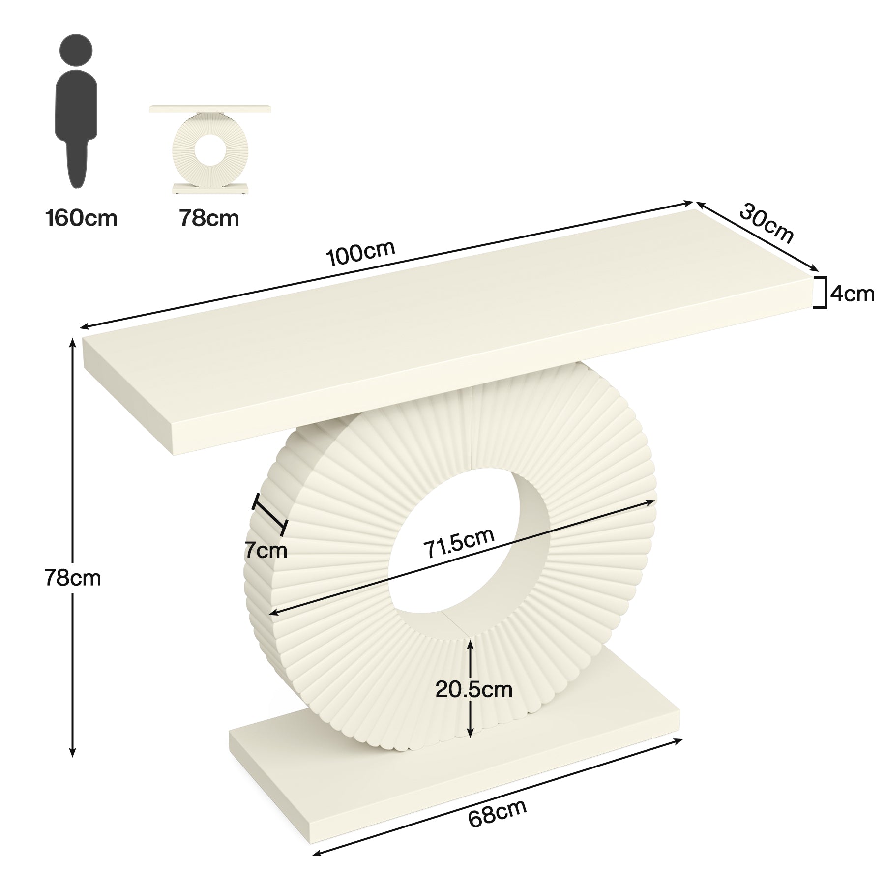 Tribesigns Tavolo consolle moderno, tavolo da ingresso con base geometrica