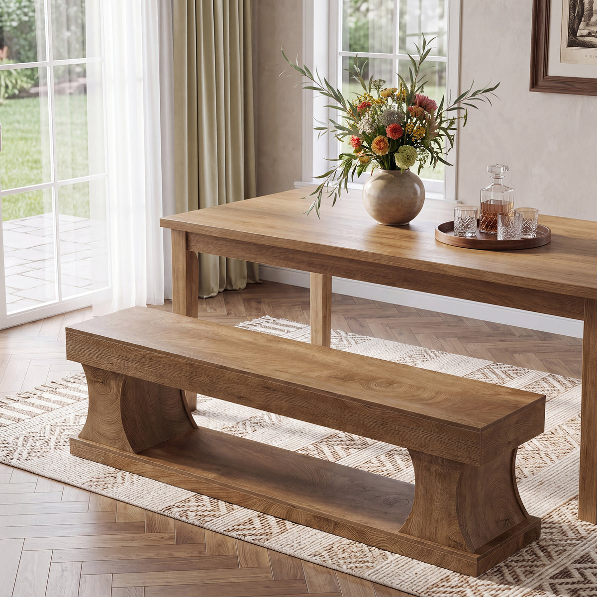 Panca Portascarpe in MDF con Seduta, 160 cm, per Ingresso