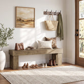 Panca Rustica in Legno Portascarpe, 140 x 35 x 45 cm, per Ingresso e Corridoio 3