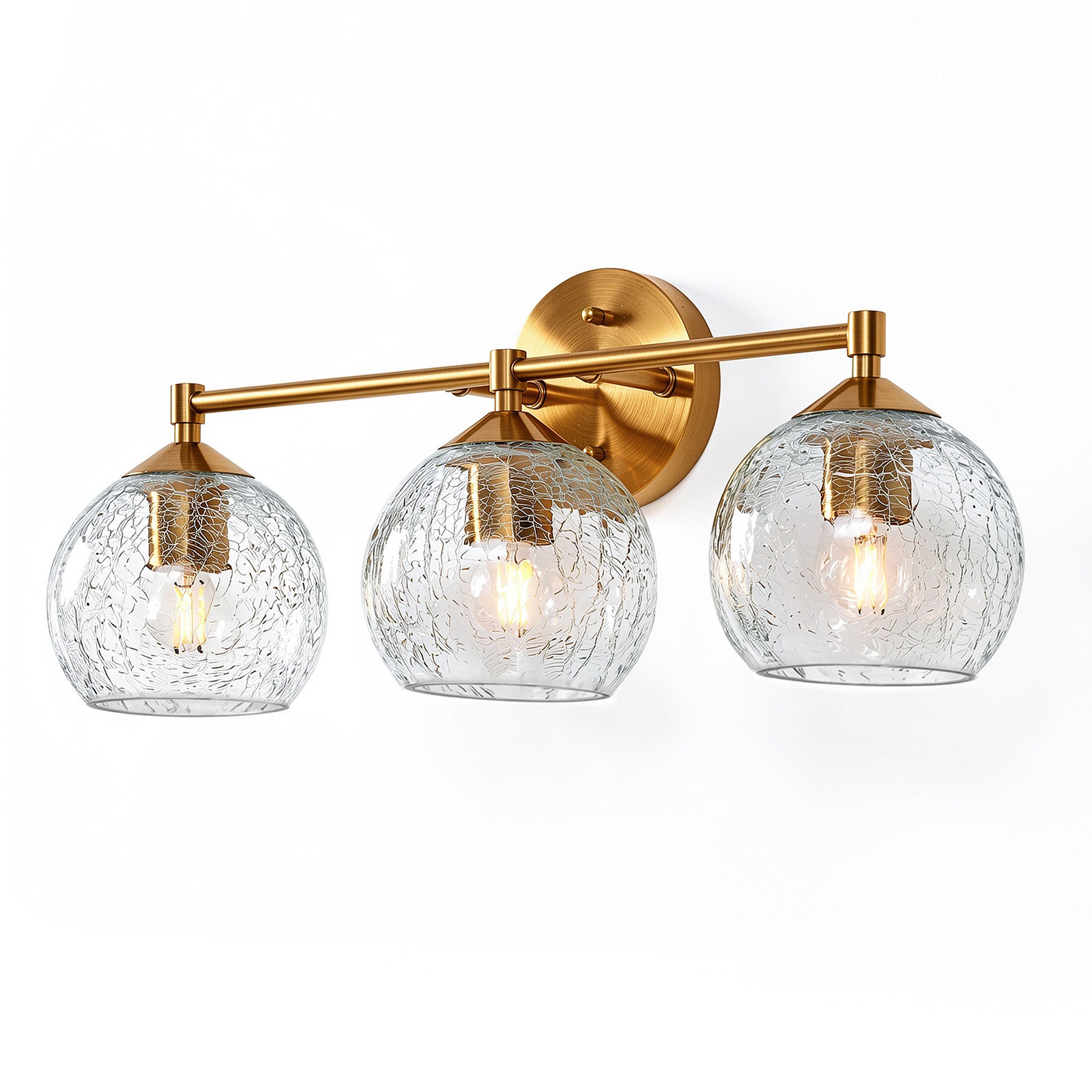 Tribesigns Applique Bagno 3 Luci, Applique Murale E27 Lampada da Specchio Dorata