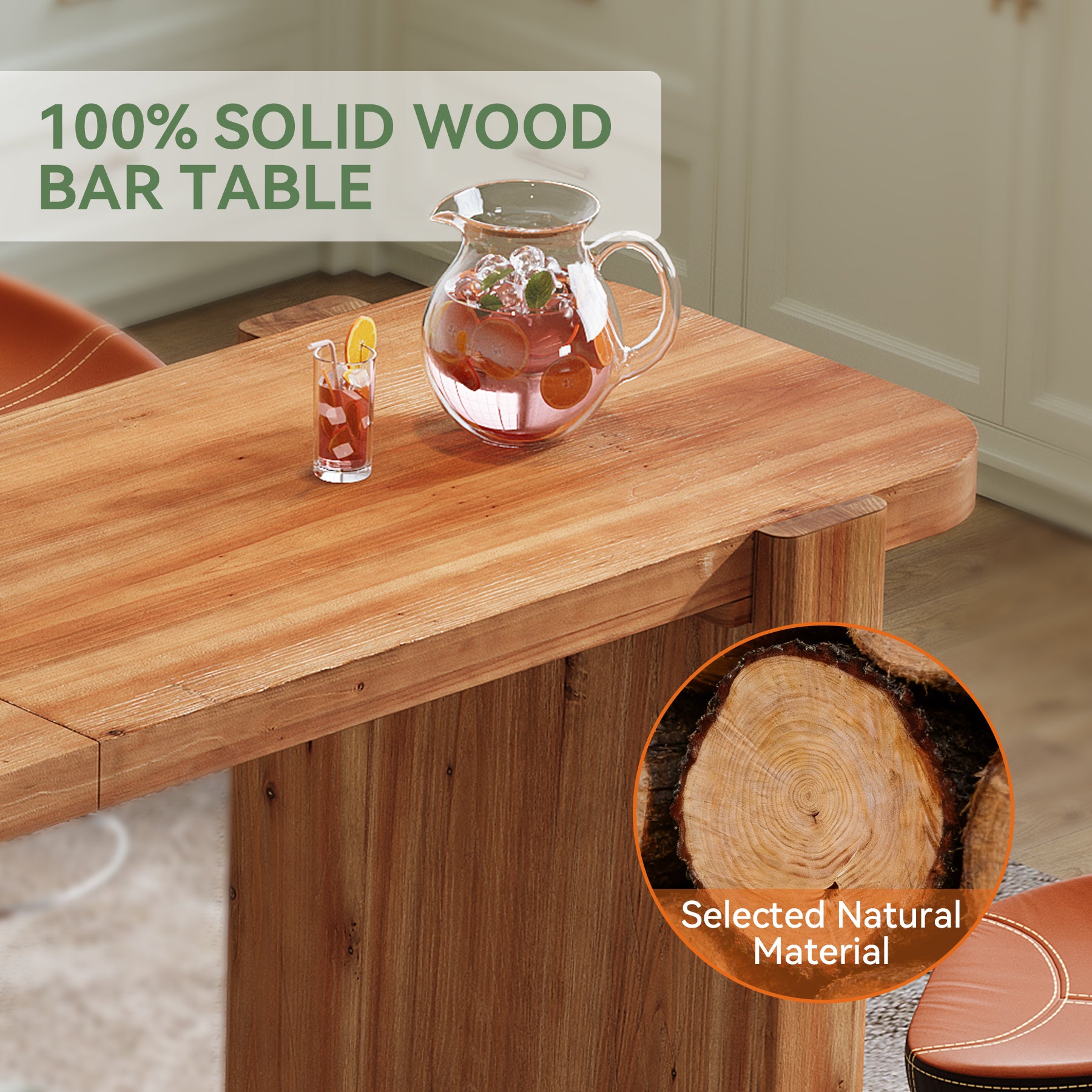 Tavolo da Bar Alto Industriale in Legno Massello, 160 cm, per 4-6 Persone
