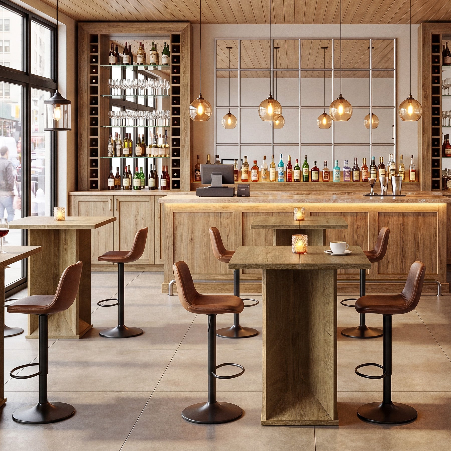 Tribesigns Tavolo alto 90 cm, tavolo da bistrot e pub per sala da pranzo