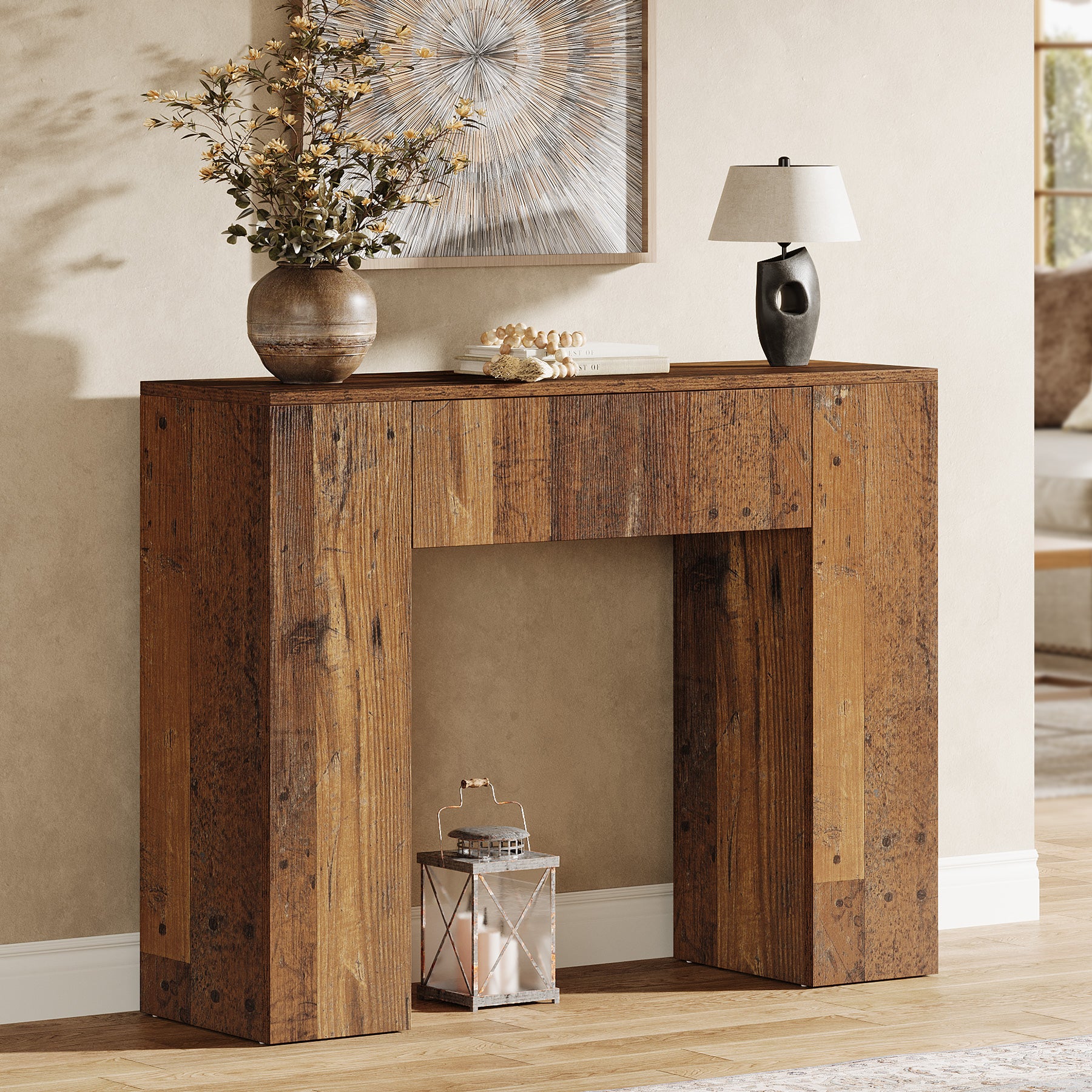 Tribesigns 100 cm Consolle, tavolo da ingresso con cassetti