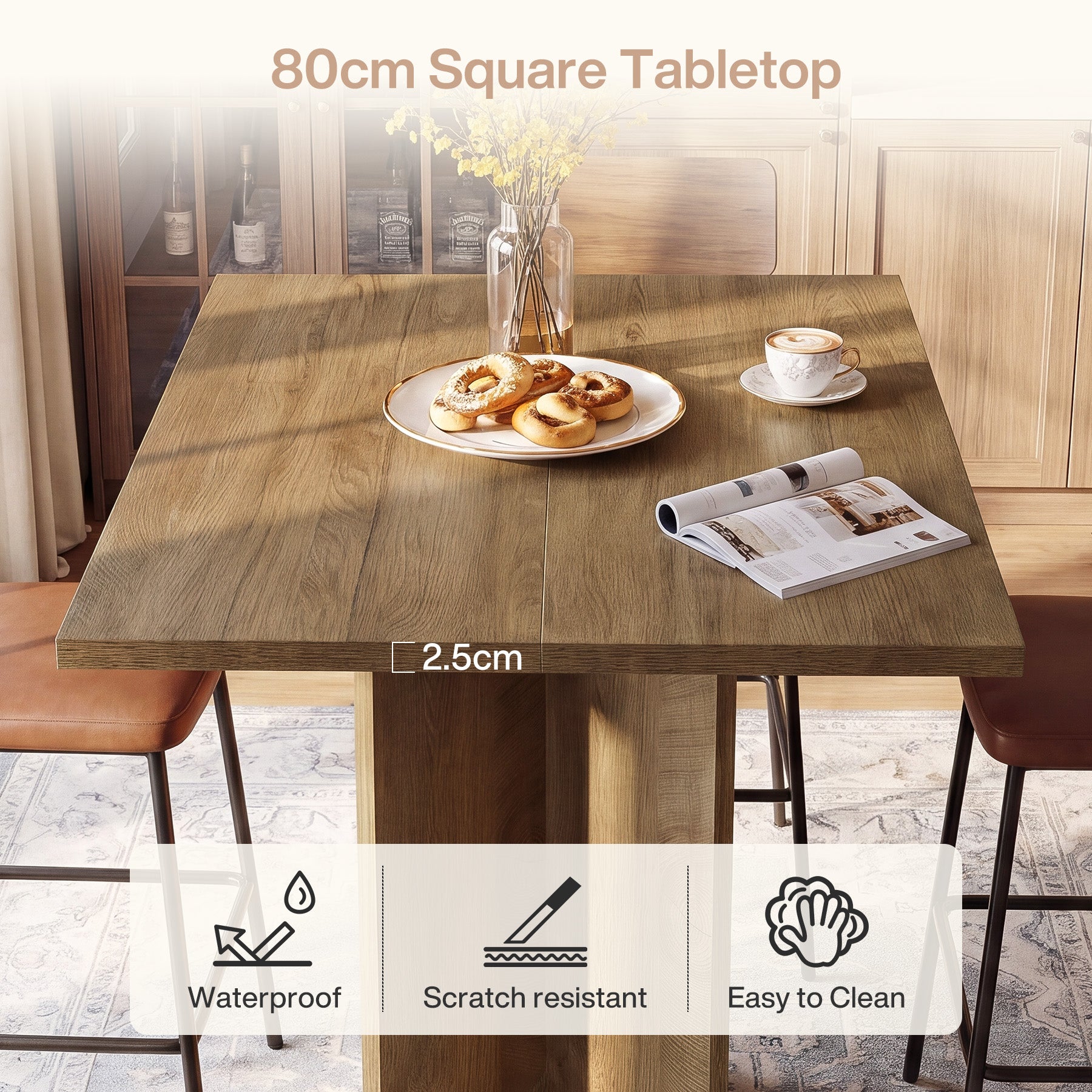 Tribesigns Tavolo alto 90 cm, tavolo da bistrot e pub per sala da pranzo
