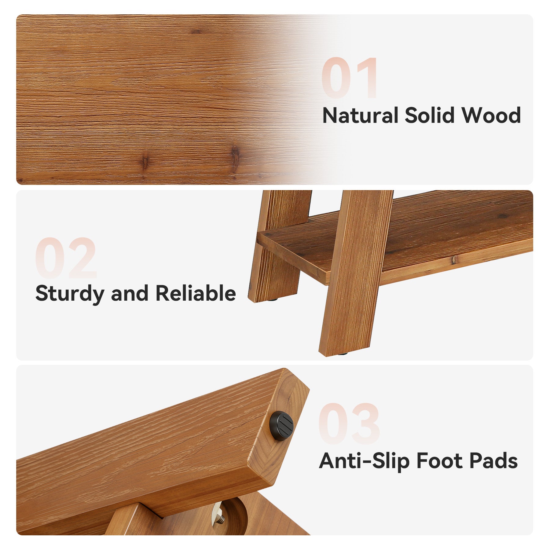 Tribesigns Panca in legno massello da 140 cm con ripiano porta scarpe, ideale per l'ingresso