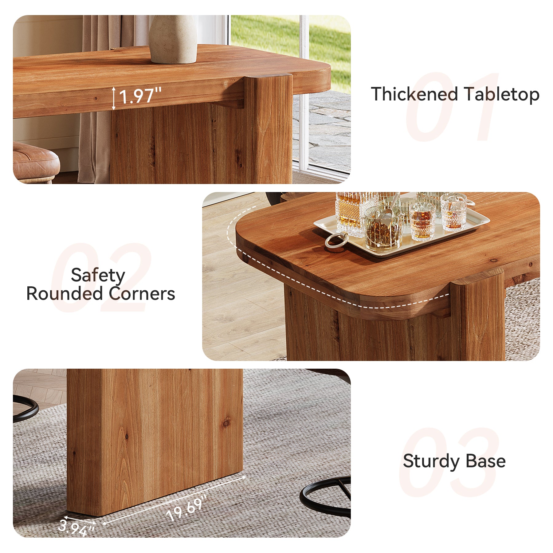 Tavolo da Bar Alto Industriale in Legno Massello, 160 cm, per 4-6 Persone
