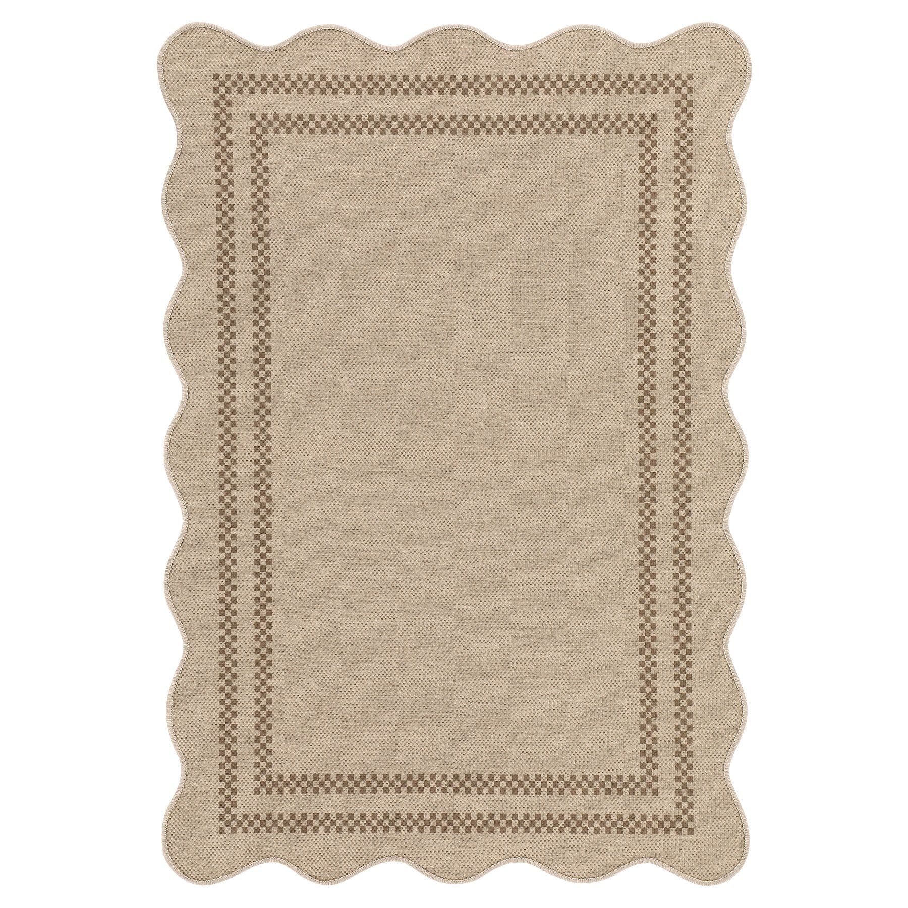 Tribesigns 160x230/200x300 cm Tappeto in simil-iuta, con bordo in stile country, lavabile e antiscivolo, ideale per cucina e soggiorno, certificato Oeko-Tex.