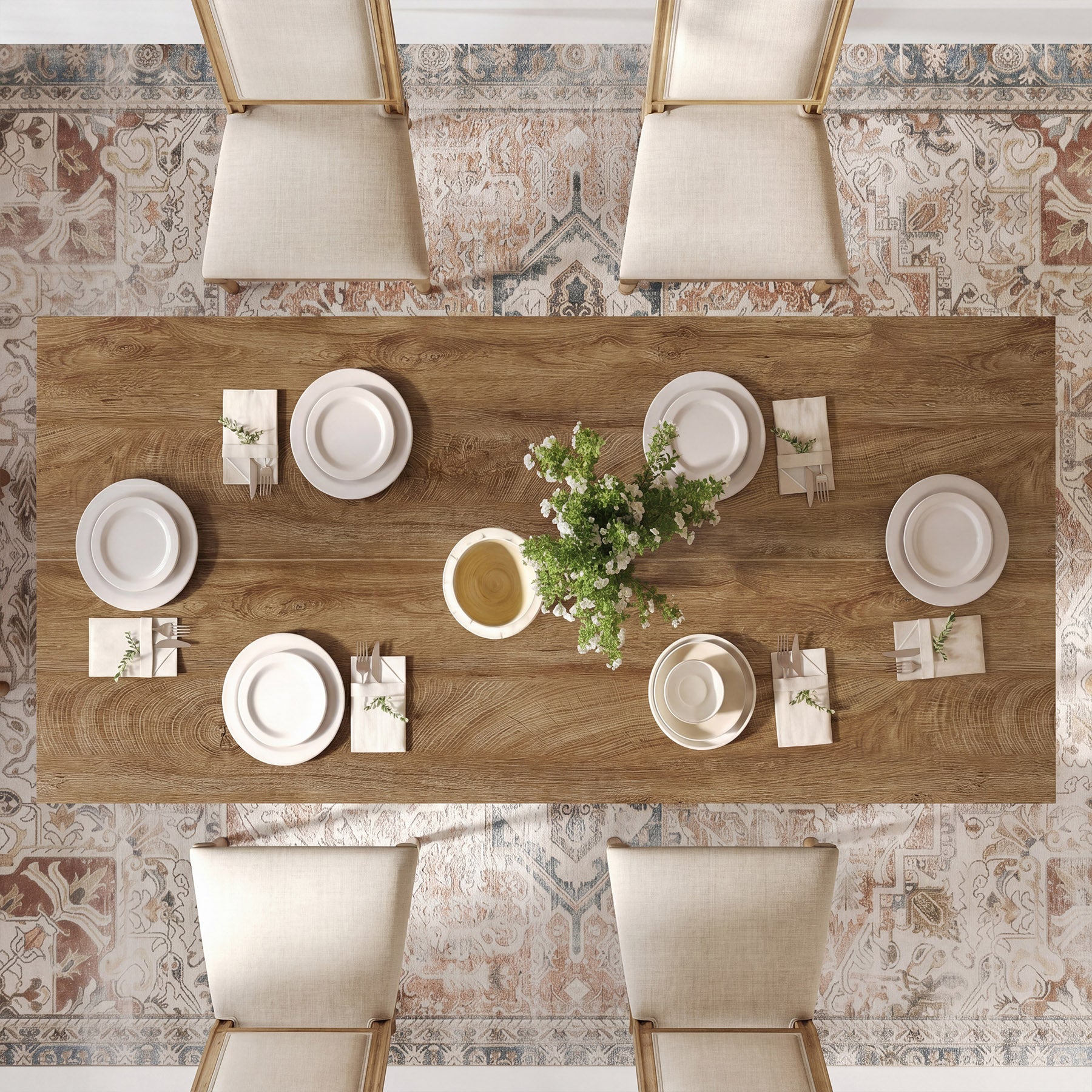 Tribesigns Tavolo da pranzo da 158 cm, tavolo da cucina rettangolare con struttura in metallo