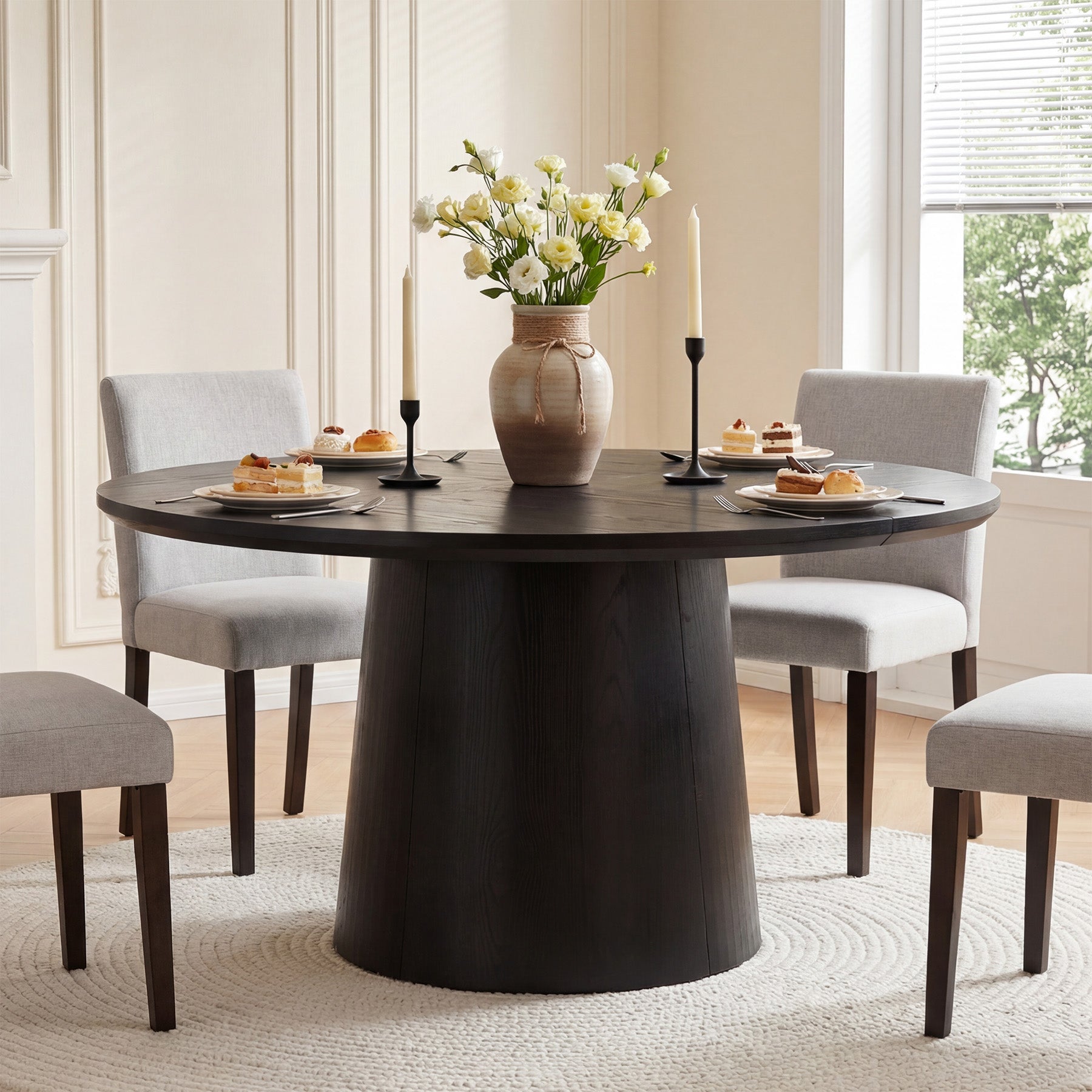 Tribesigns Tavolo da Pranzo, Tavolo Cucina Rotondo da 120 cm per 4-6 Persone