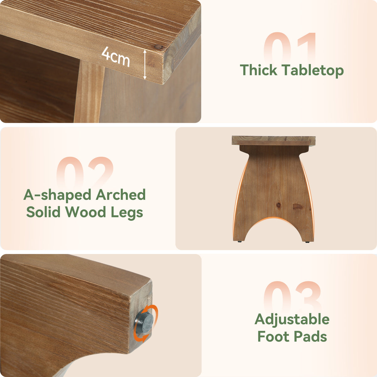 Panca Country in Legno Massello con Ripiano Portascarpe Aperto, 140 cm, per Ingresso