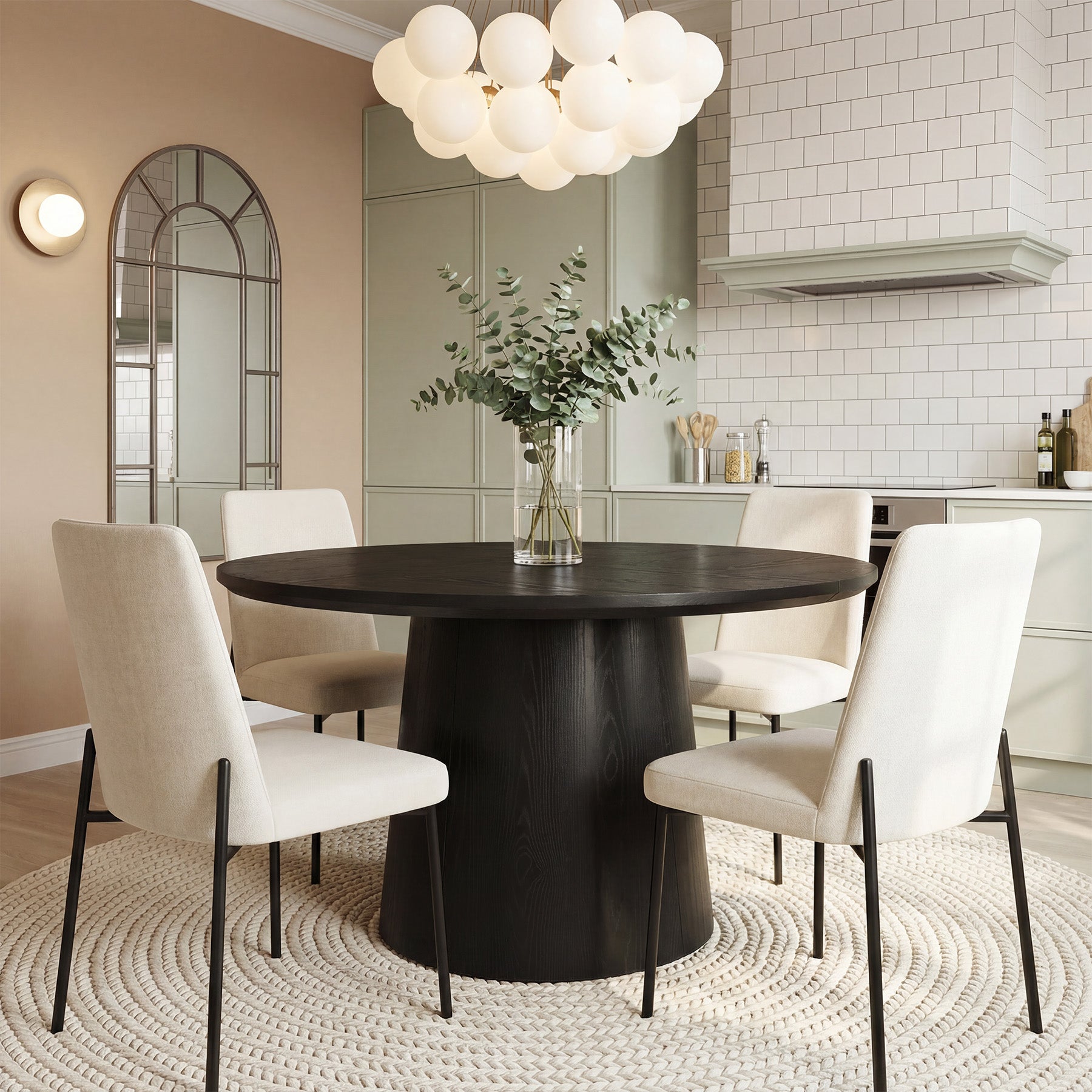 Tribesigns Tavolo da Pranzo, Tavolo Cucina Rotondo da 120 cm per 4-6 Persone