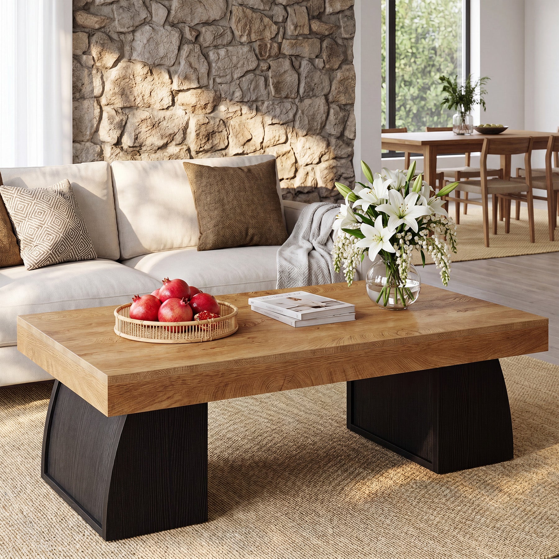 Tavolino da Salotto Industriale con Struttura in Metallo Nero, 140 x cm, per Soggiorno