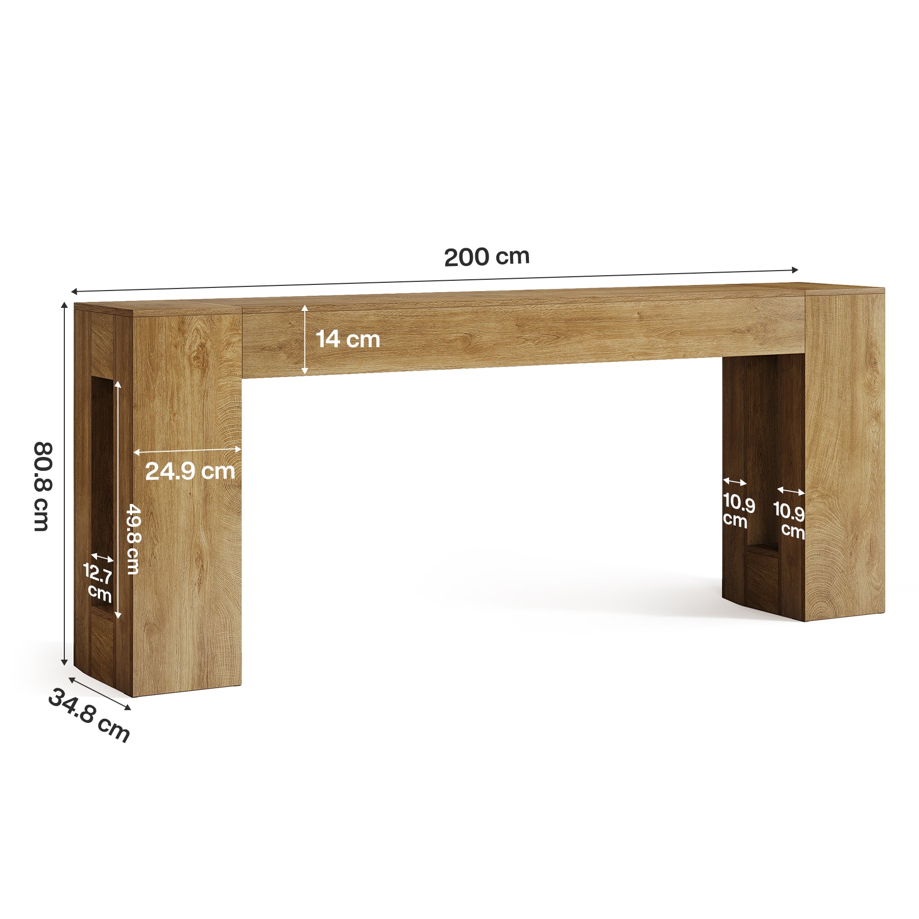 Tribesigns 200 cm Tavoli consolle extra lunghi, tavoli da divano con gambe spesse