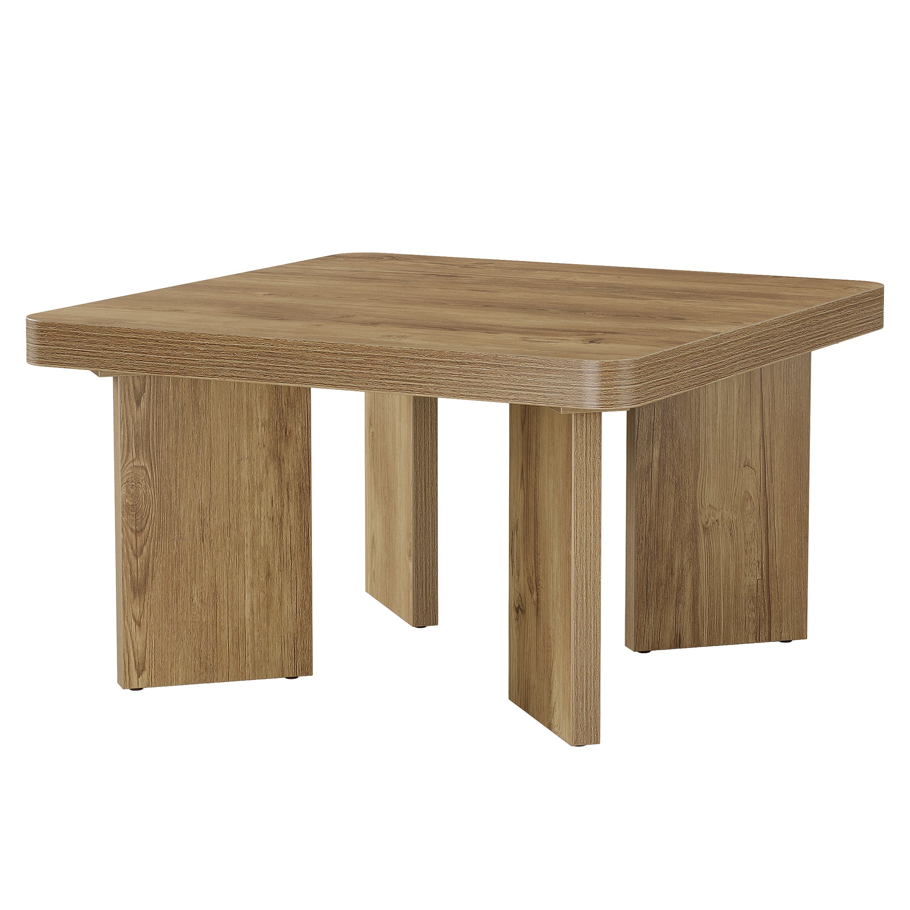 Tribesigns Tavolino da caffè in legno da 80 cm, piccolo tavolino laterale in stile rustico con gambe robuste