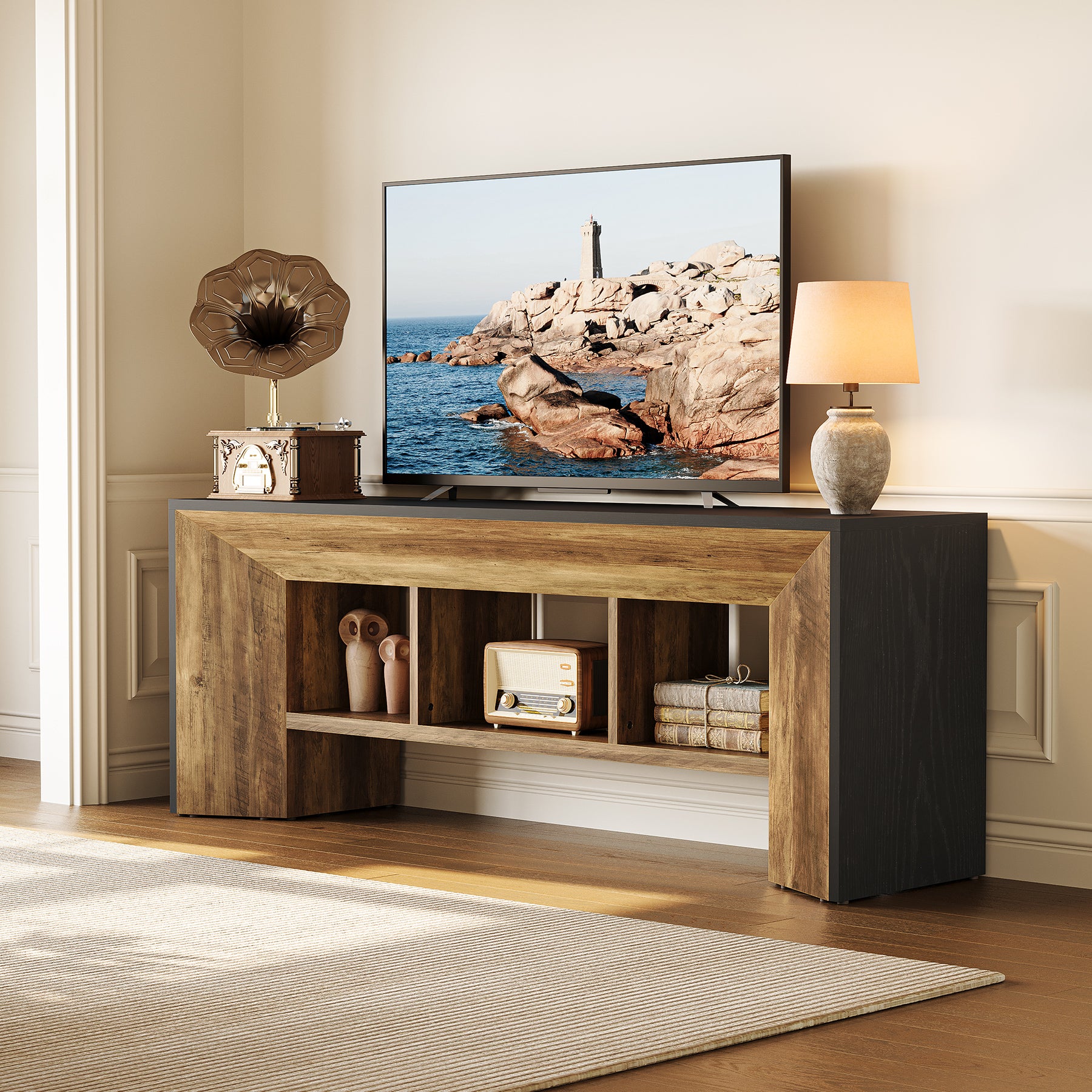 Tribesigns Mobile porta TV da 160 cm, centro di intrattenimento industriale per TV fino a 70 pollici