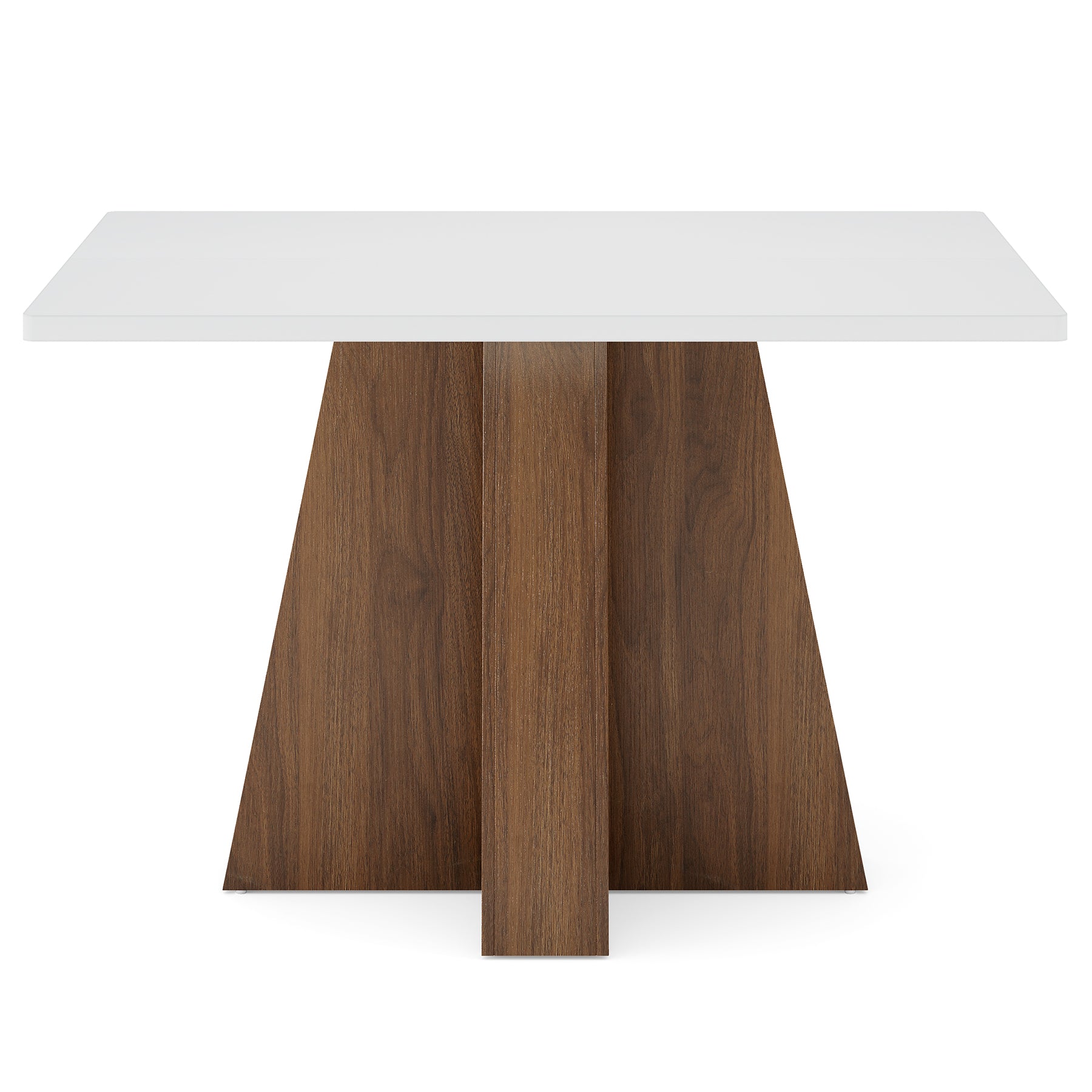 Tribesigns Tavolo da Pranzo Rettangolare in Noce e Bianco, 120 cm, per 4-6 Persone