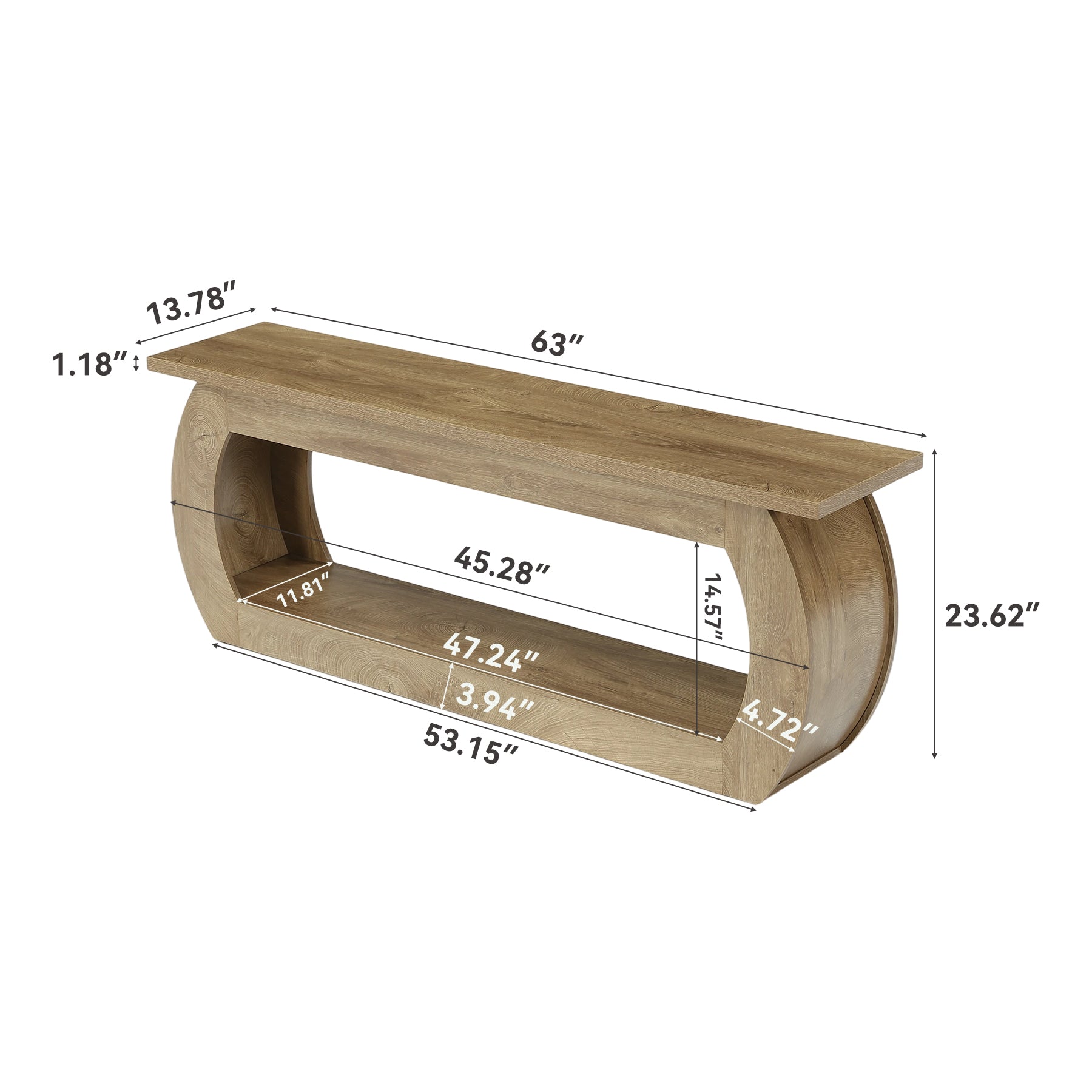 Tribesigns Mobile porta TV per poltrona TV da 165 cm, centro multimediale in legno