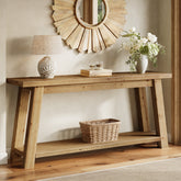Tribesigns Consolle da ingresso in legno massello lunga 180 cm con ripiano 3