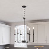 Tribesigns 6 lampade da soffitto E14, lampadario rotondo a forma di ruota di carrello, idea per la cucina 3