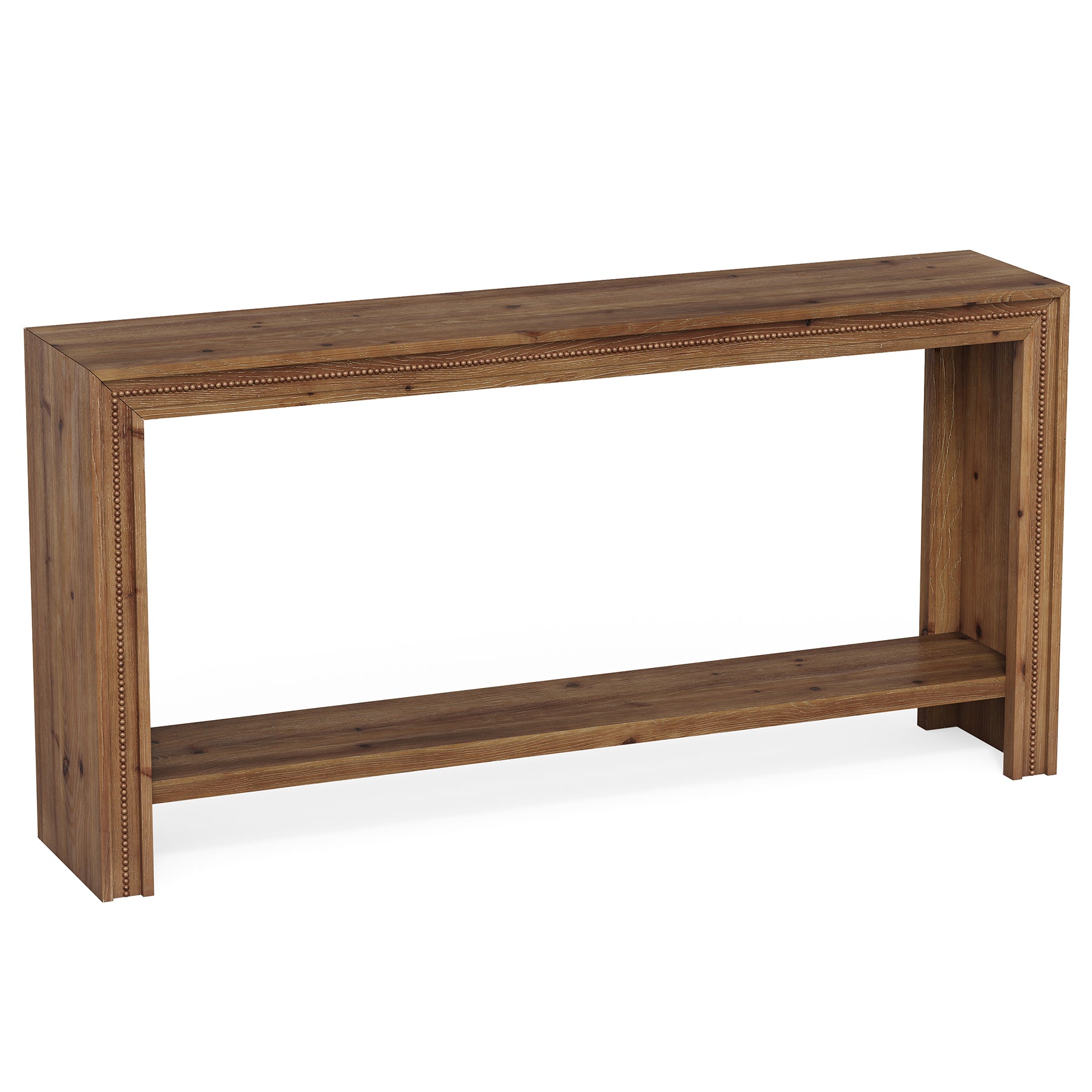 Tribesigns Consolle in legno massello da 160 cm con ripiano contenitore a due livelli