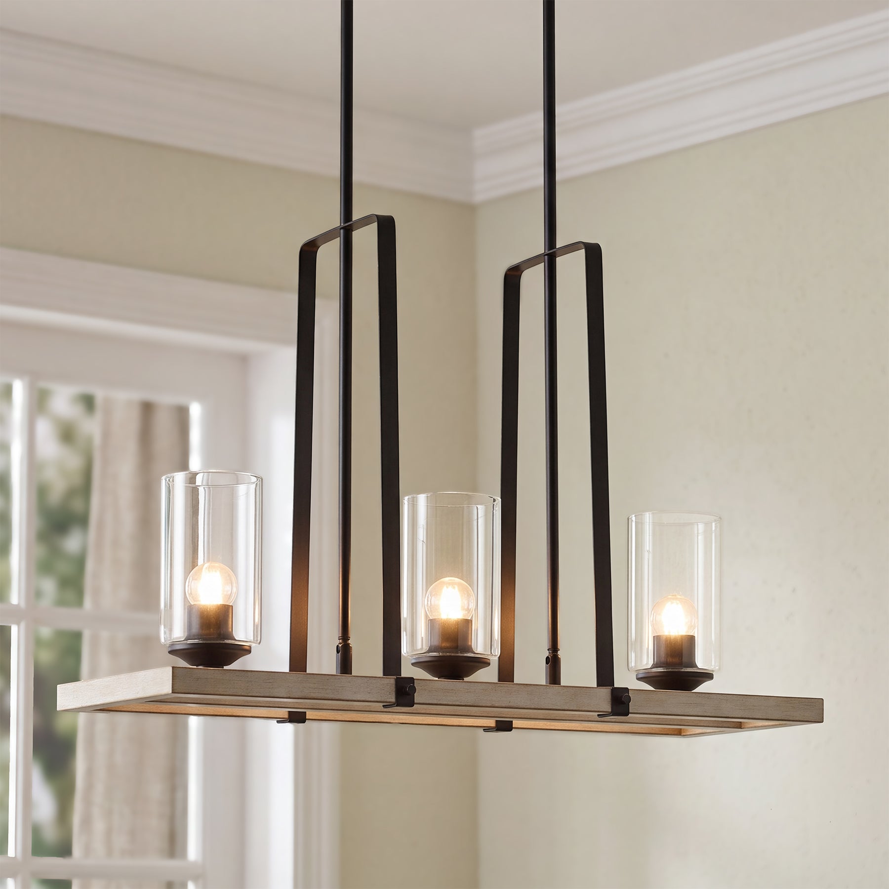 Lampadario a Sospensione Vintage Industriale con 3 Luci E27, Nero, per Soggiorno e Cucina