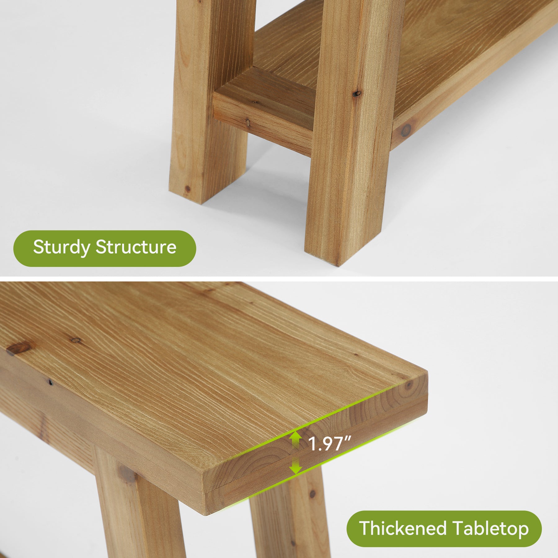 Tribesigns Consolle da ingresso in legno massello lunga 180 cm con ripiano