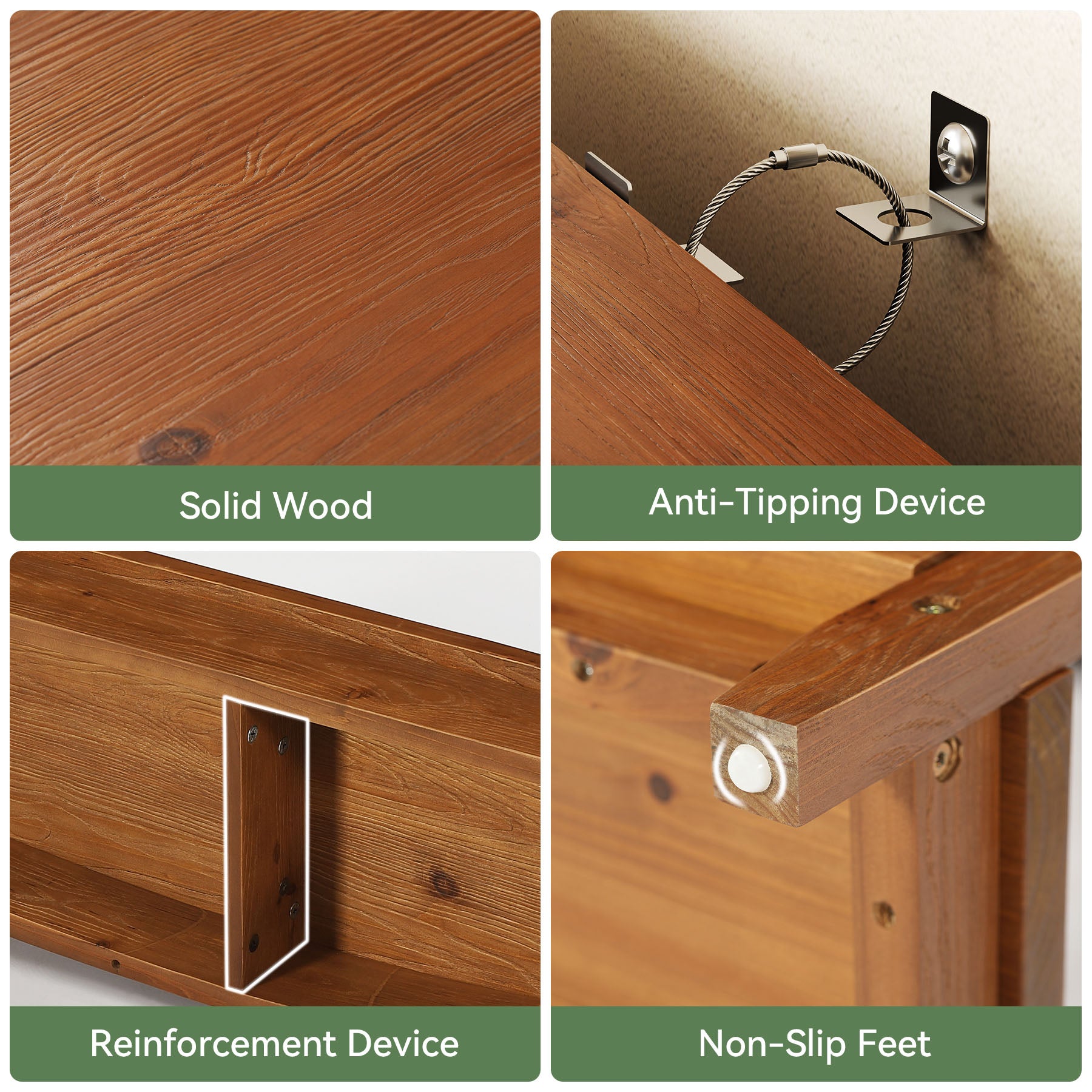 Tribesigns Consolle da 105 cm, tavolino da ingresso in legno massello con ripiano portaoggetti