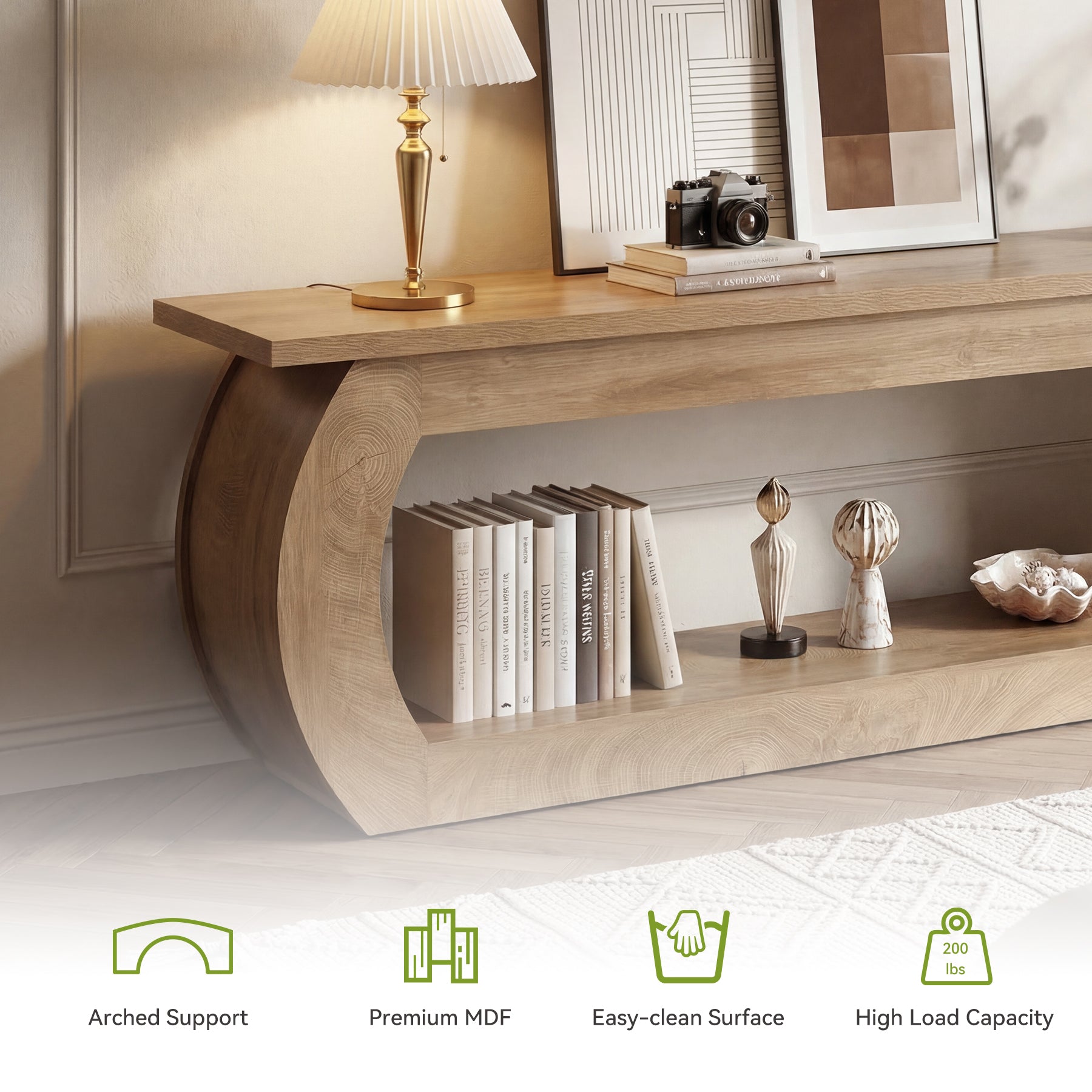 Tribesigns Mobile porta TV per poltrona TV da 165 cm, centro multimediale in legno