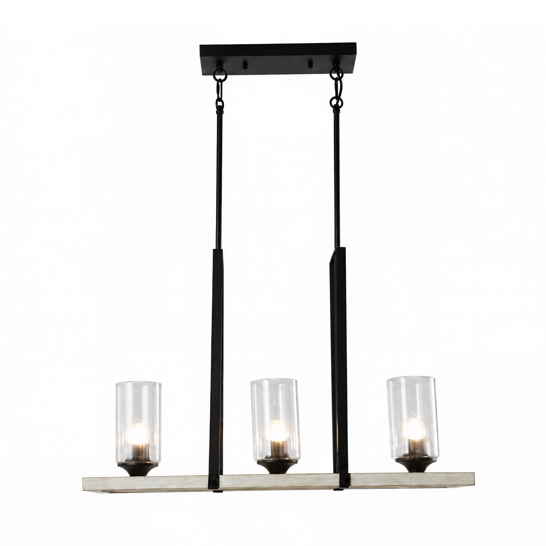 Lampadario a Sospensione Vintage Industriale con 3 Luci E27, Nero, per Soggiorno e Cucina