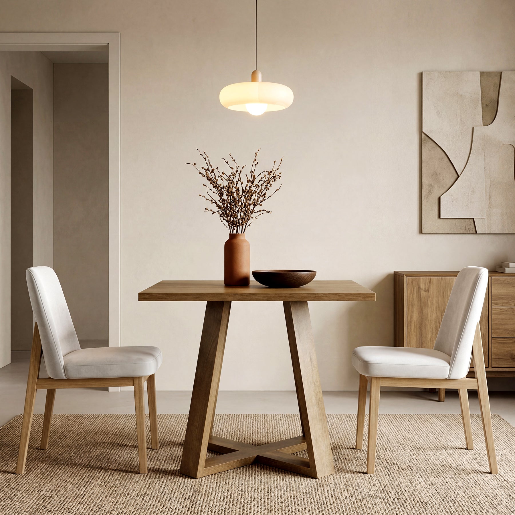 Tribesigns Tavolo da pranzo, 80 cm tavolo con piano quadrato per 4 persone