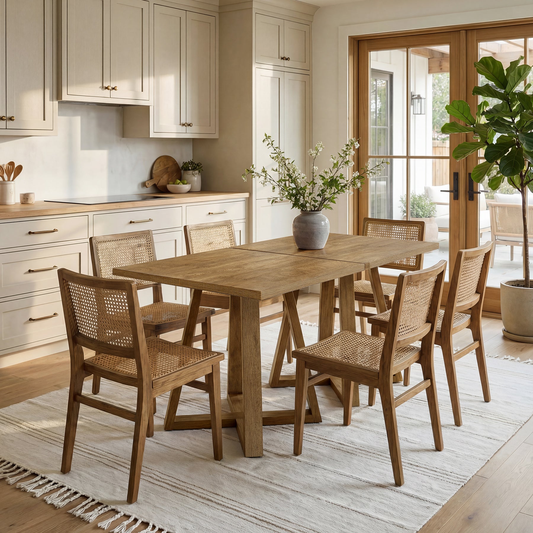 Tribesigns Tavolo da pranzo, 80 cm tavolo con piano quadrato per 4 persone