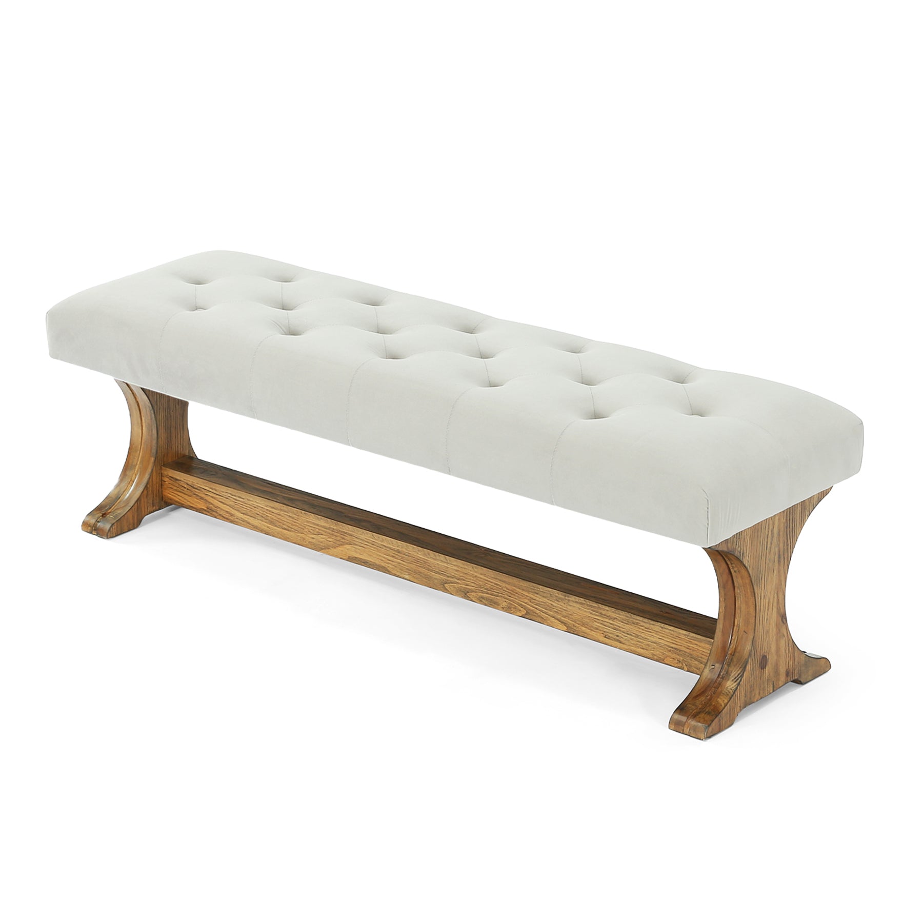 Tribesigns Panca imbottita, 140 cm, in legno massello, stile country, ideale per un ingresso