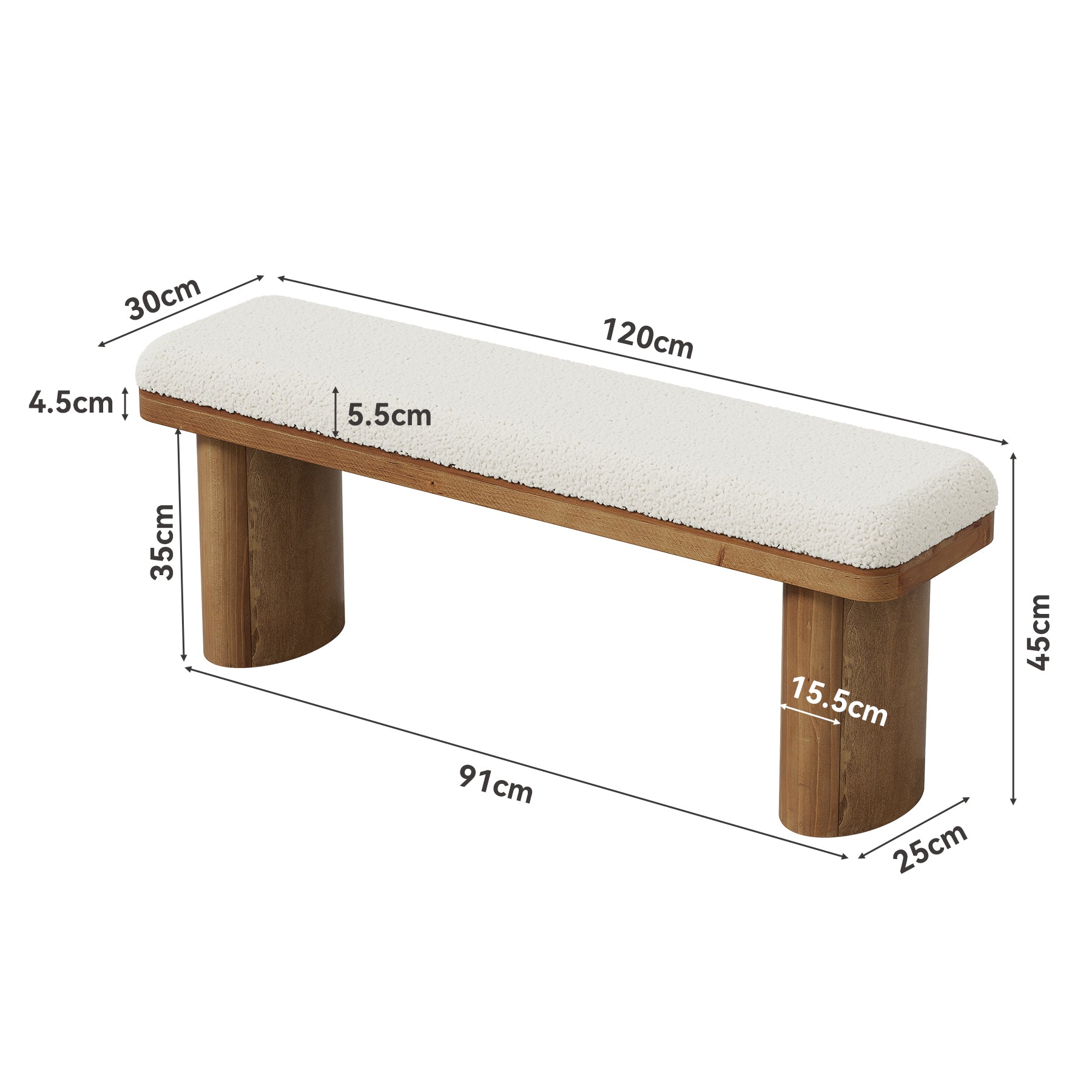 Tribesigns Panca Portascarpe in Legno Massello con Cuscino Trapuntato, 120 cm, per Ingresso